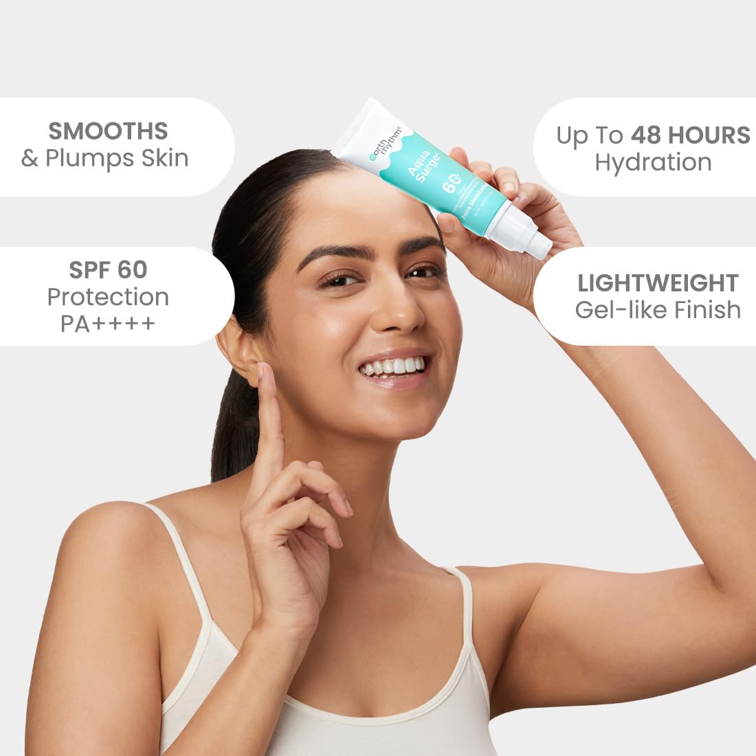 Earth Rhythm Cream Aqua Surge Face Moisturizer With Spf 60 Pa++++ Infused With Hyaluronic Acid For Intense Hydration And Moisture Locking Upto 48 Hours, For Dry Skin - 50Ml – view 3