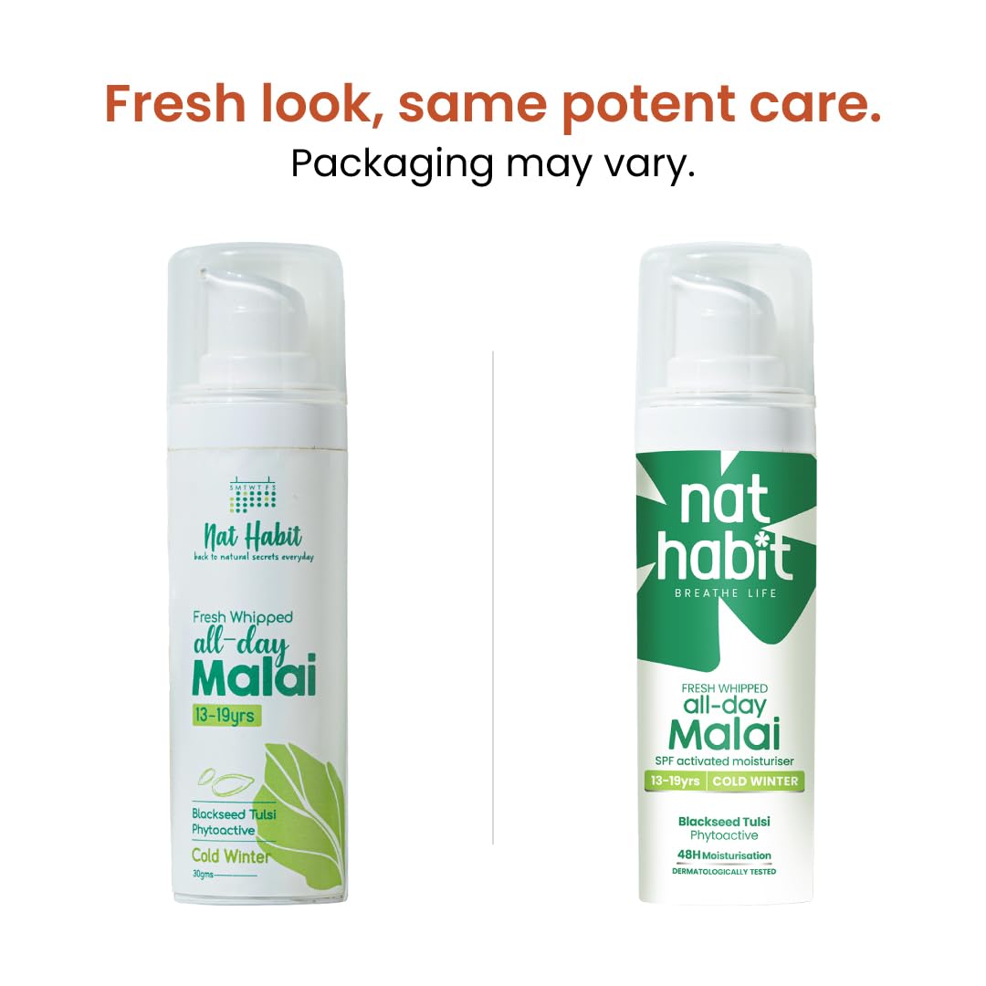 Nat Habit Black Seed Face Malai Cream, moisturizer with Tulsi PhytoActive - For Cold Winter Weather, suitable to all skin type (13 to 19 years, 30g) – view 2