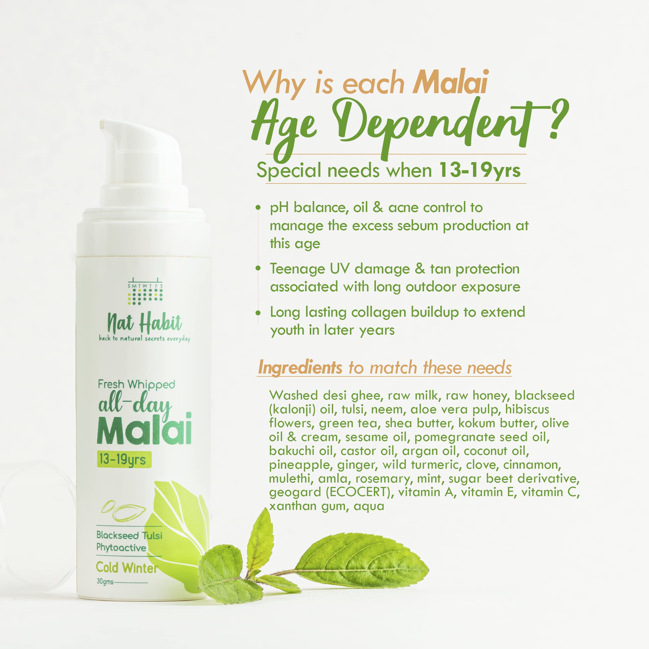 Nat Habit Black Seed Face Malai Cream, moisturizer with Tulsi PhytoActive - For Cold Winter Weather, suitable to all skin type (13 to 19 years, 30g) – view 6