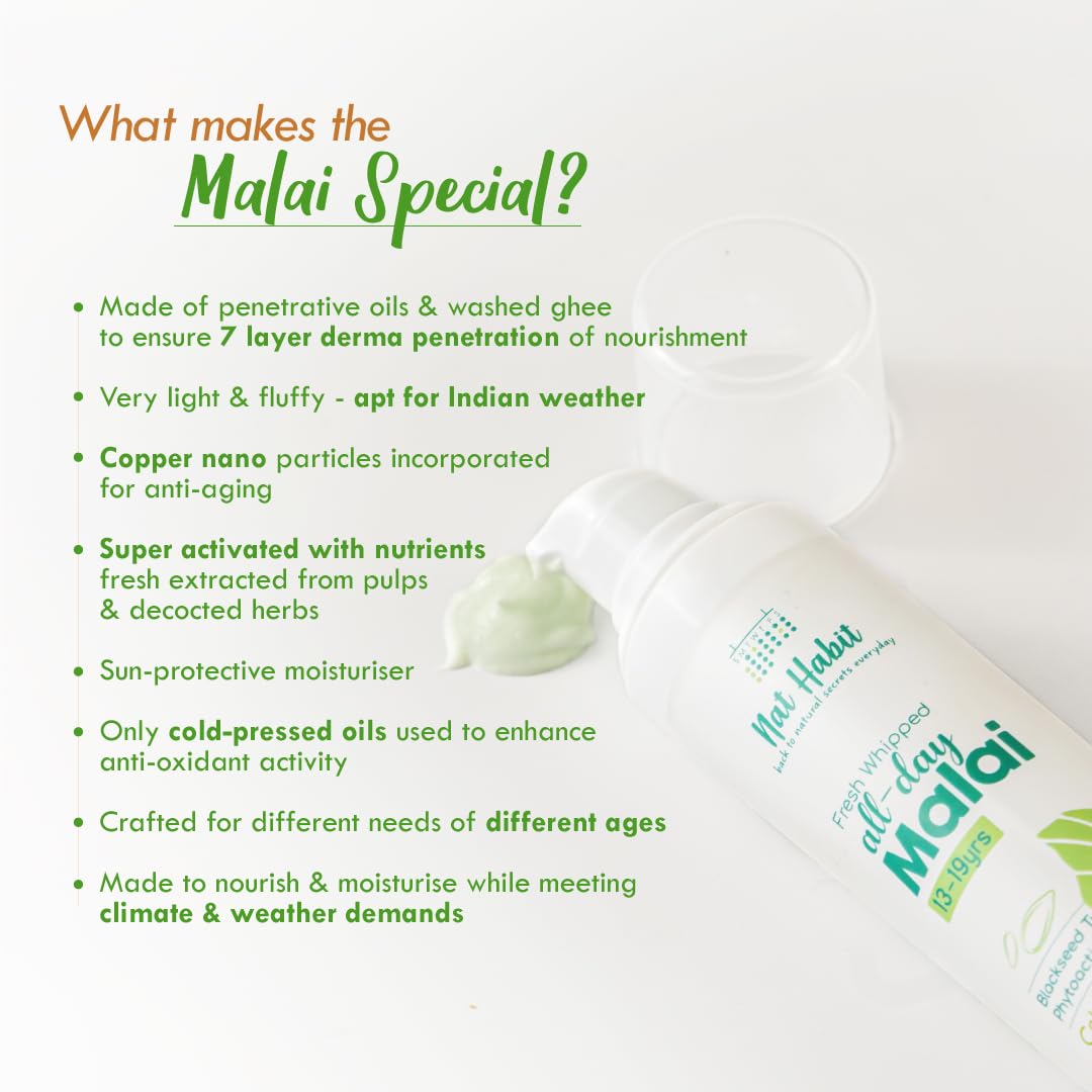 Nat Habit Black Seed Face Malai Cream, moisturizer with Tulsi PhytoActive - For Cold Winter Weather, suitable to all skin type (13 to 19 years, 30g) – view 7