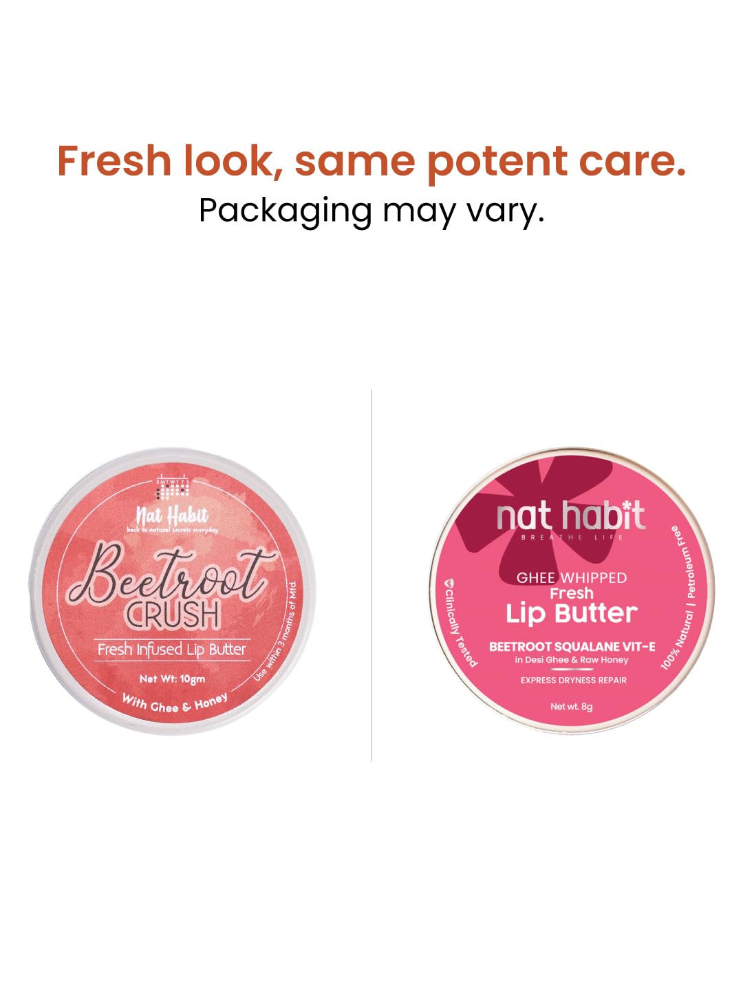 Nat Habit Lip Balm Fresh Beetroot Squalane 8gm Lip Butter With Desi Ghee & Raw Honey For Natural Pink Lips, Nourishment, Dark And Chapped Lips - (8g Pack of 1) – view 2
