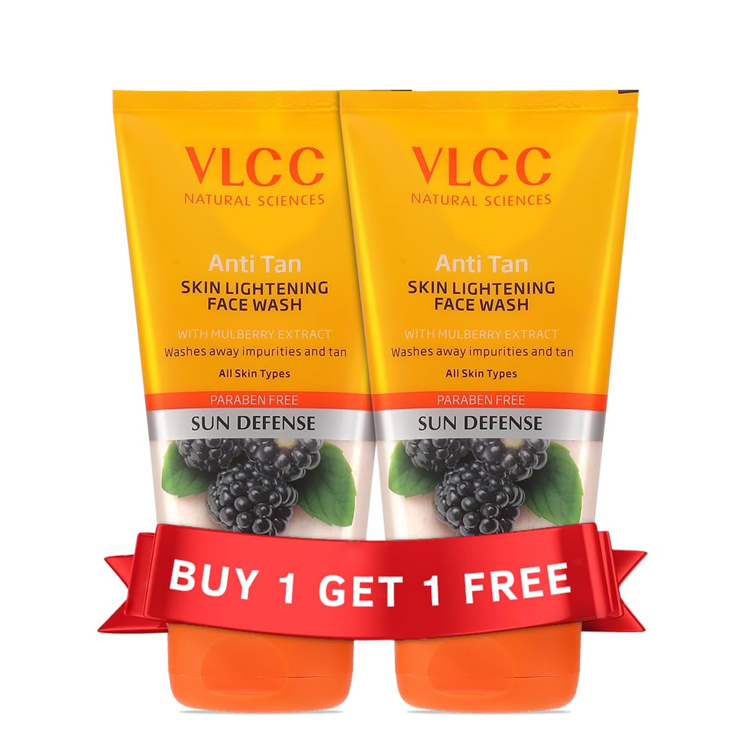 VLCC Anti Tan Skin Lightening Face Wash - 150ml X 2 (300ml) Buy One Get One (Pack of 2) with Mulberry & Orange Peel Extract – view 2