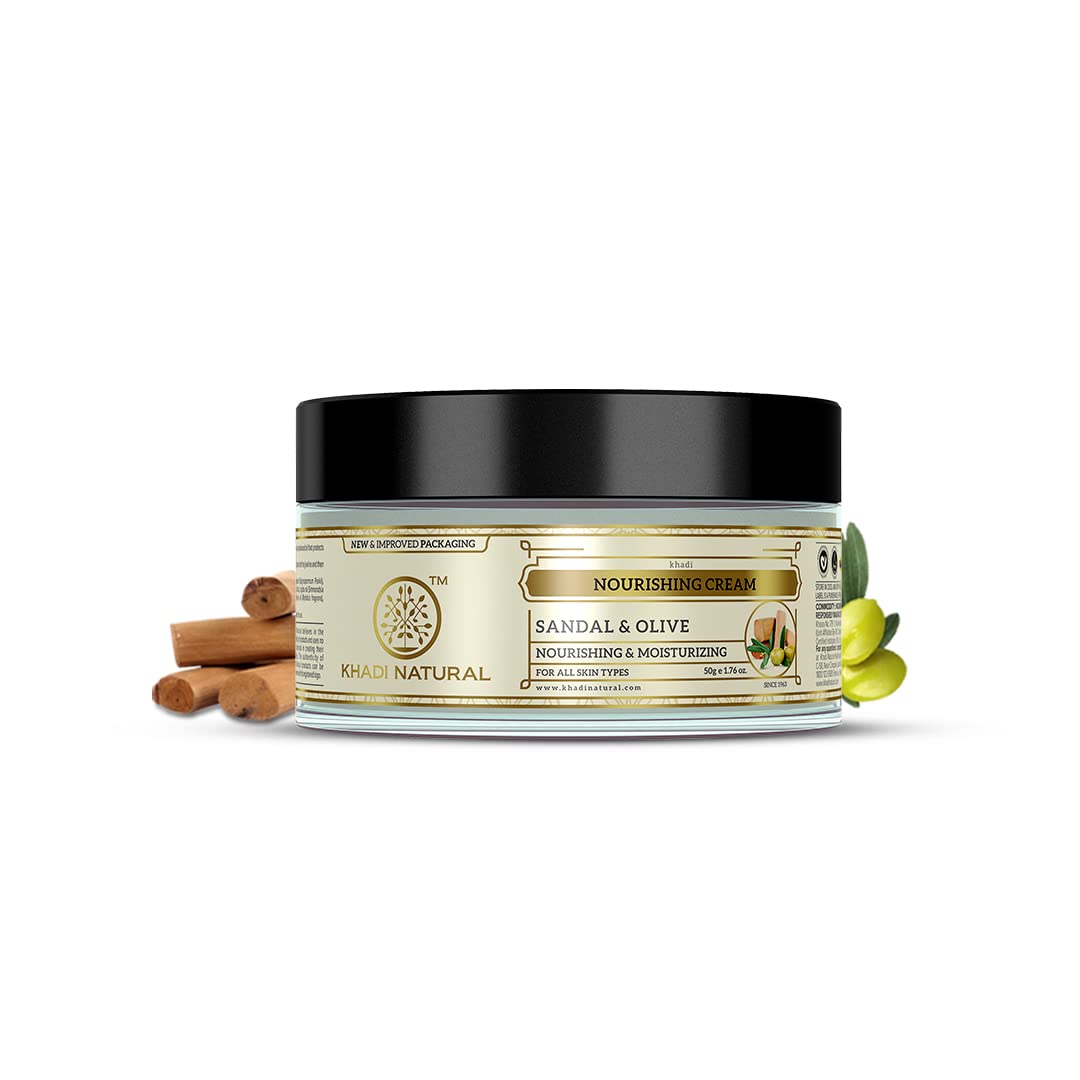 Khadi Natural Ayurvedic face cream jar with sandal and olive