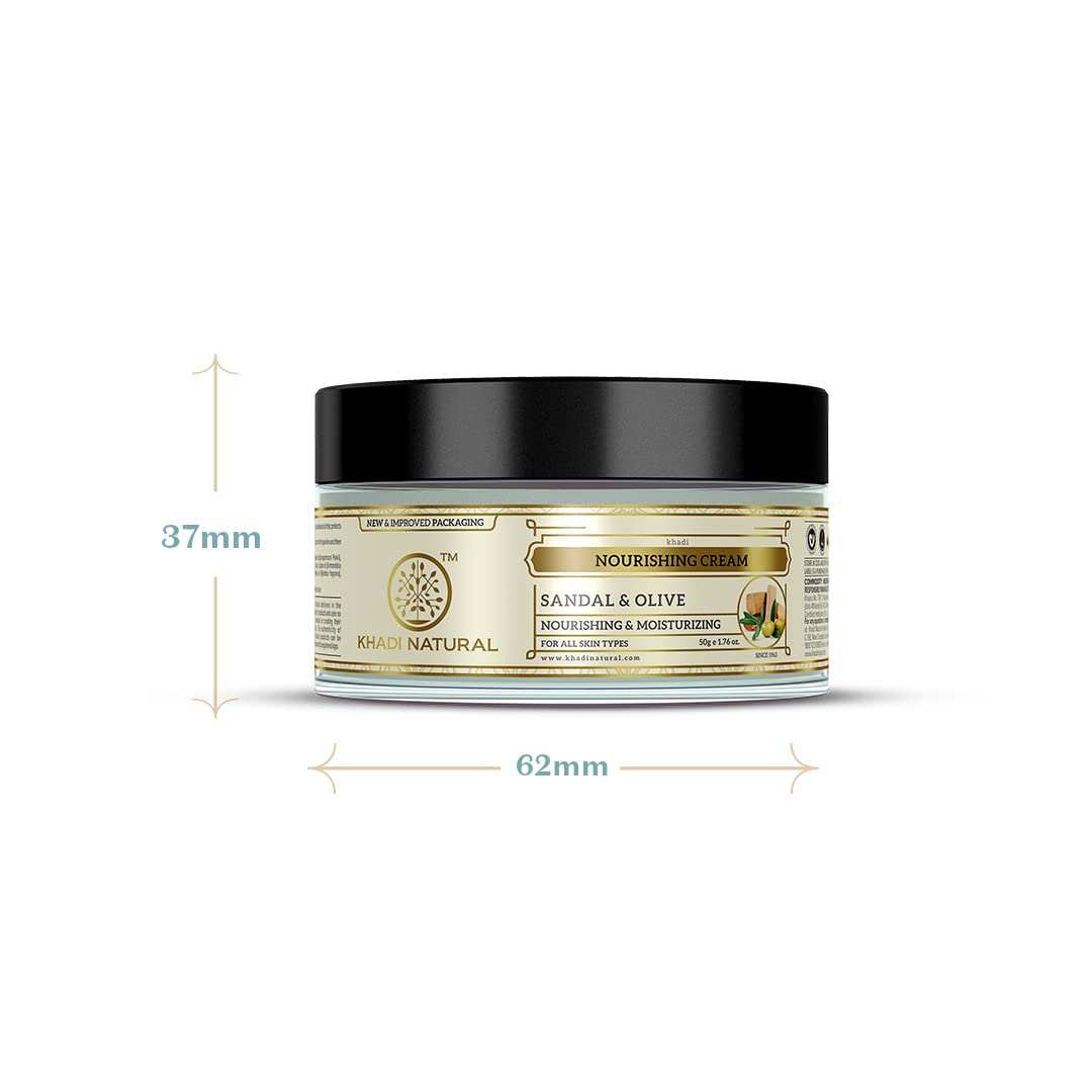 KHADI NATURAL Ayurvedic Sandal and Olive Face Nourishing Cream, 50g – view 5