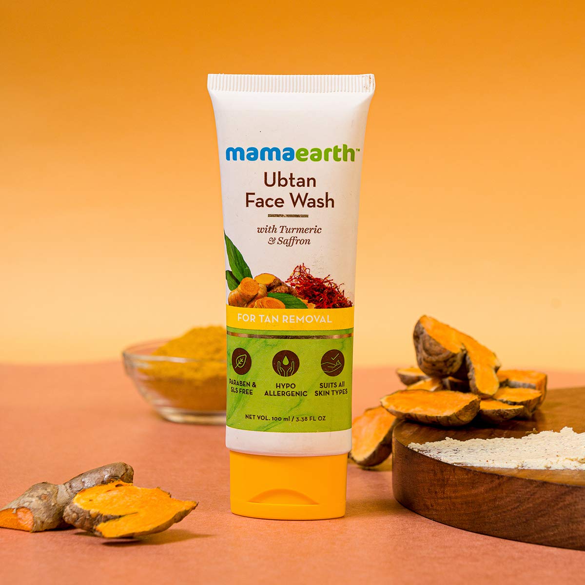 Mamaearth Ubtan Natural Face Wash for All Skin Type with Turmeric & Saffron for Tan removal and Skin brightning 100 ml - SLS & Paraben Free – view 7