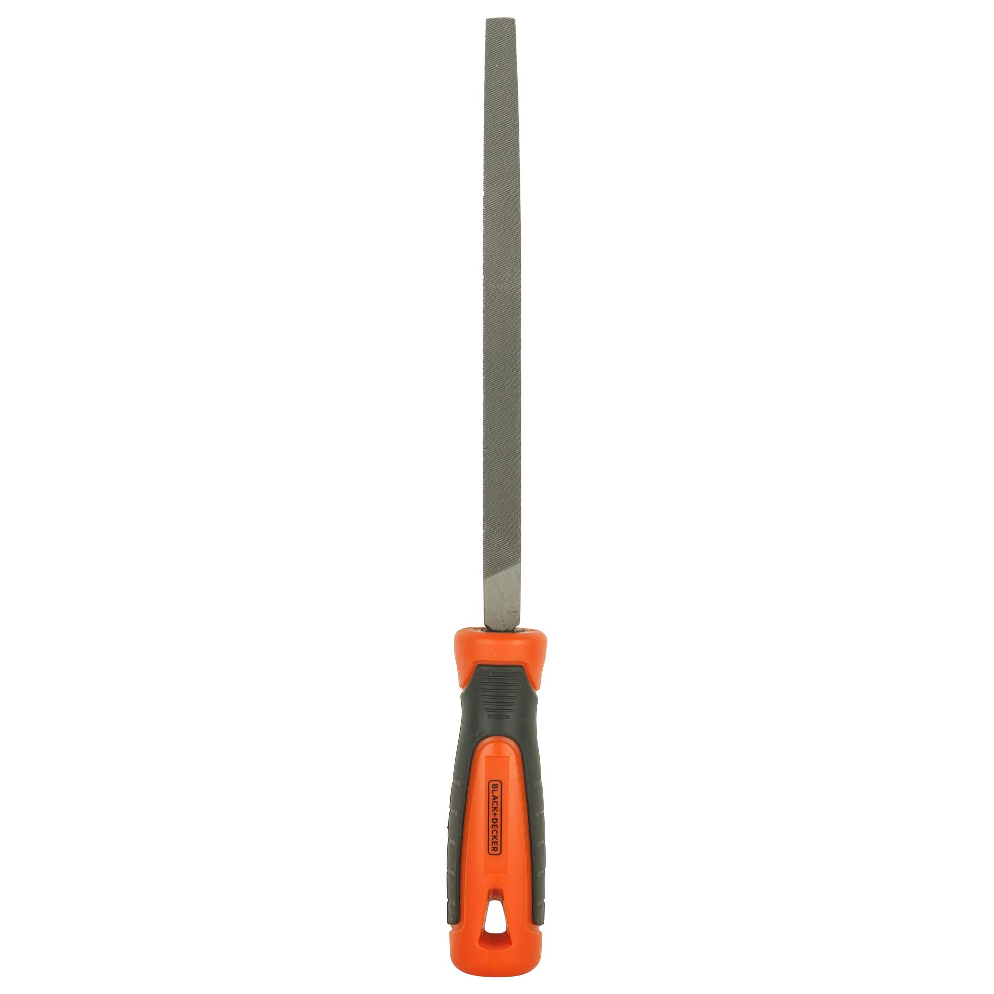 BLACK+DECKER 2nd cut triangle file with orange anti-slip handle