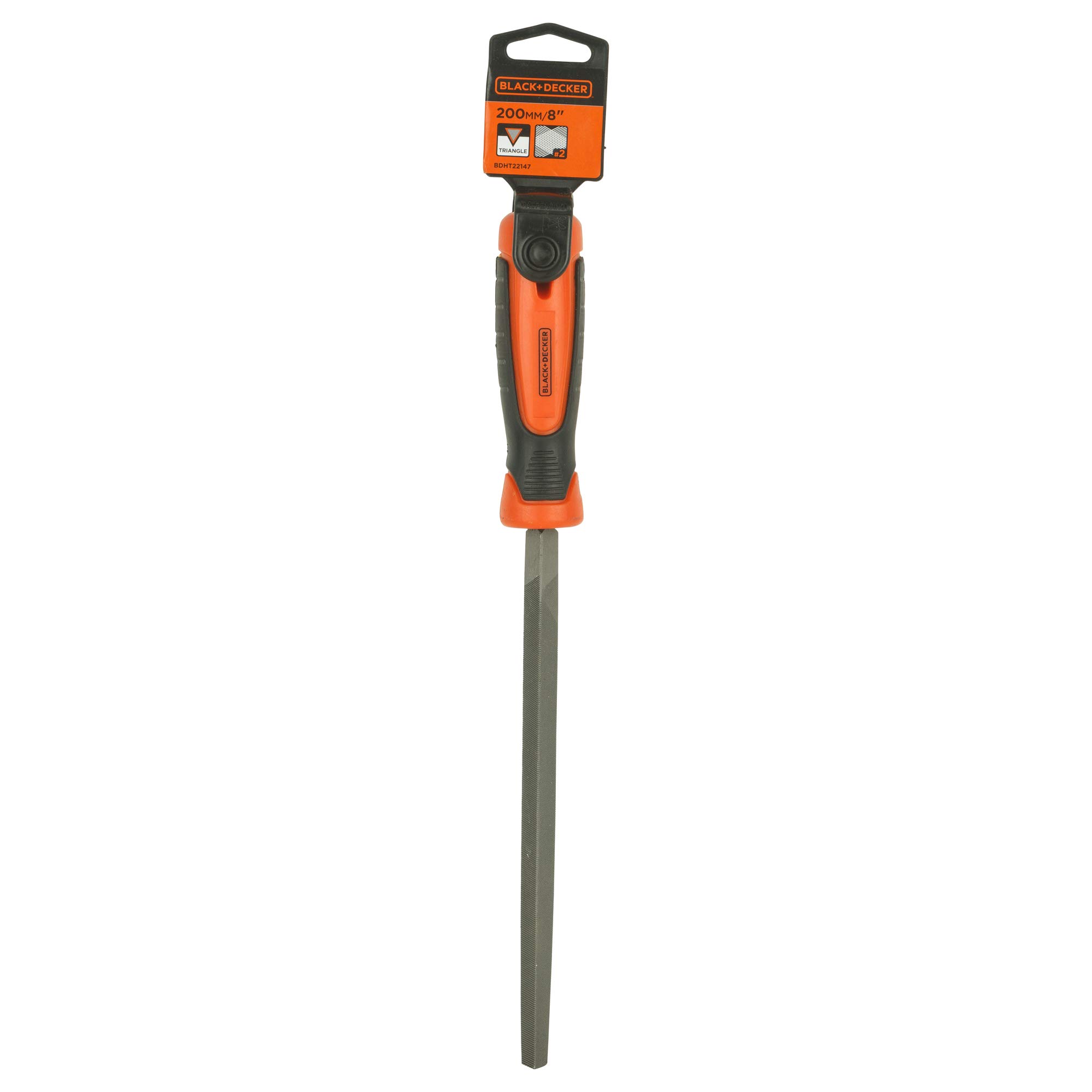 BLACK+DECKER BDHT22147 Steel 200mm 2nd Cut Triangle File (Orange) – view 7