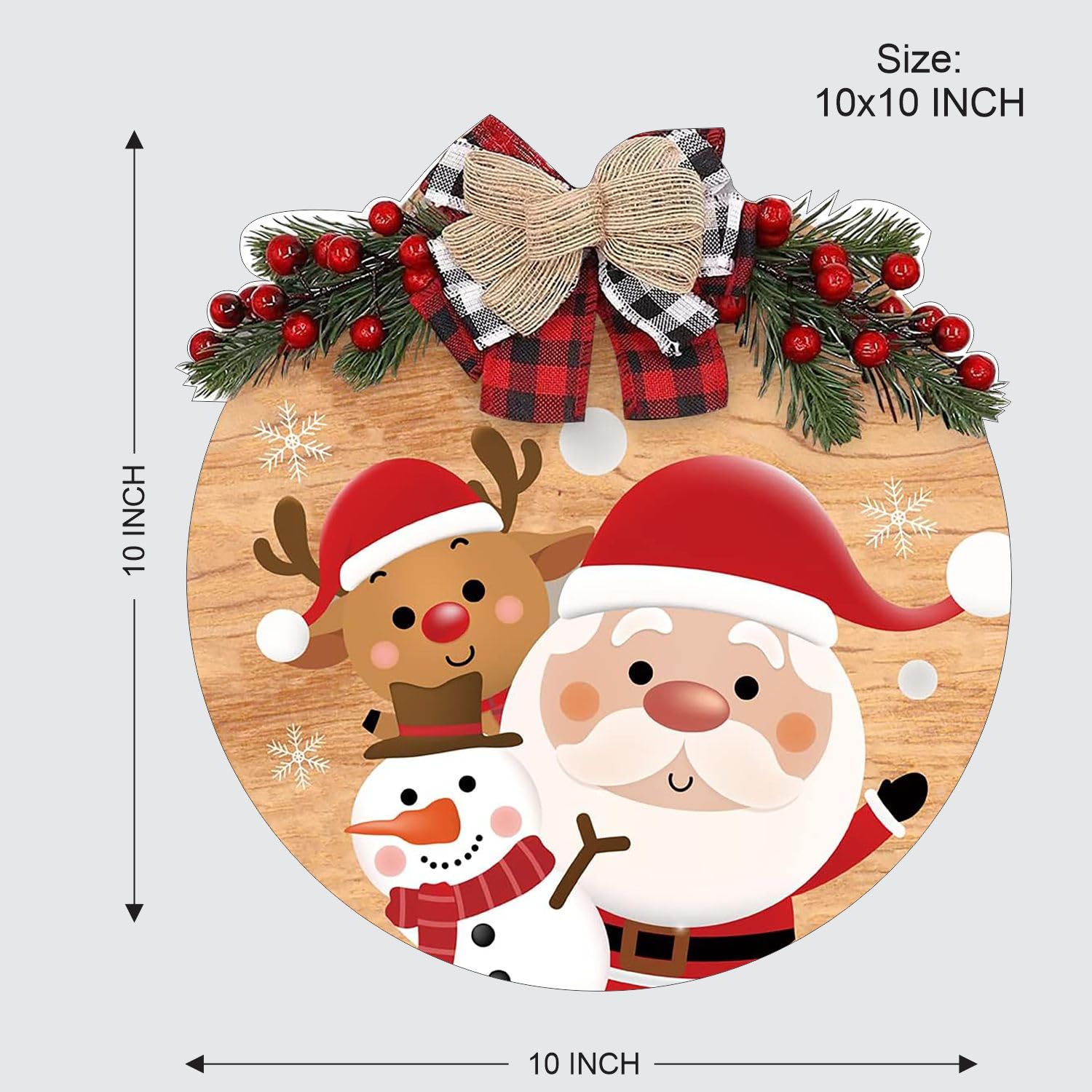 Wooden Christmas Decoration Wreath Banner Door Wall Hanging – view 2