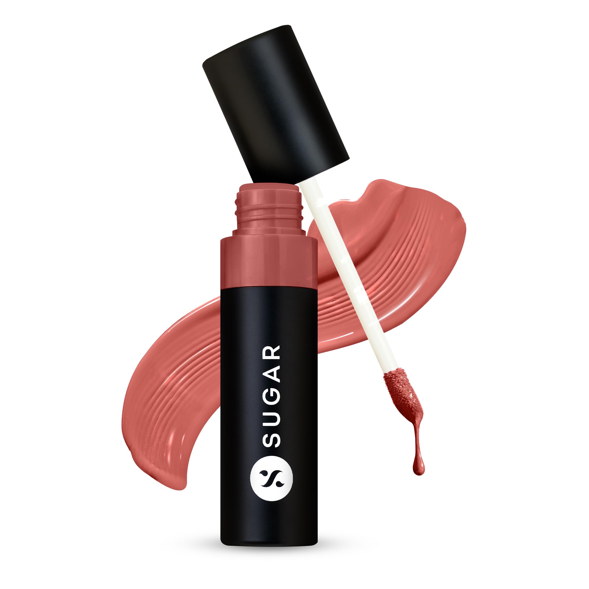 High-gloss liquid lipstick tube in warm 04 Salmon Sake color