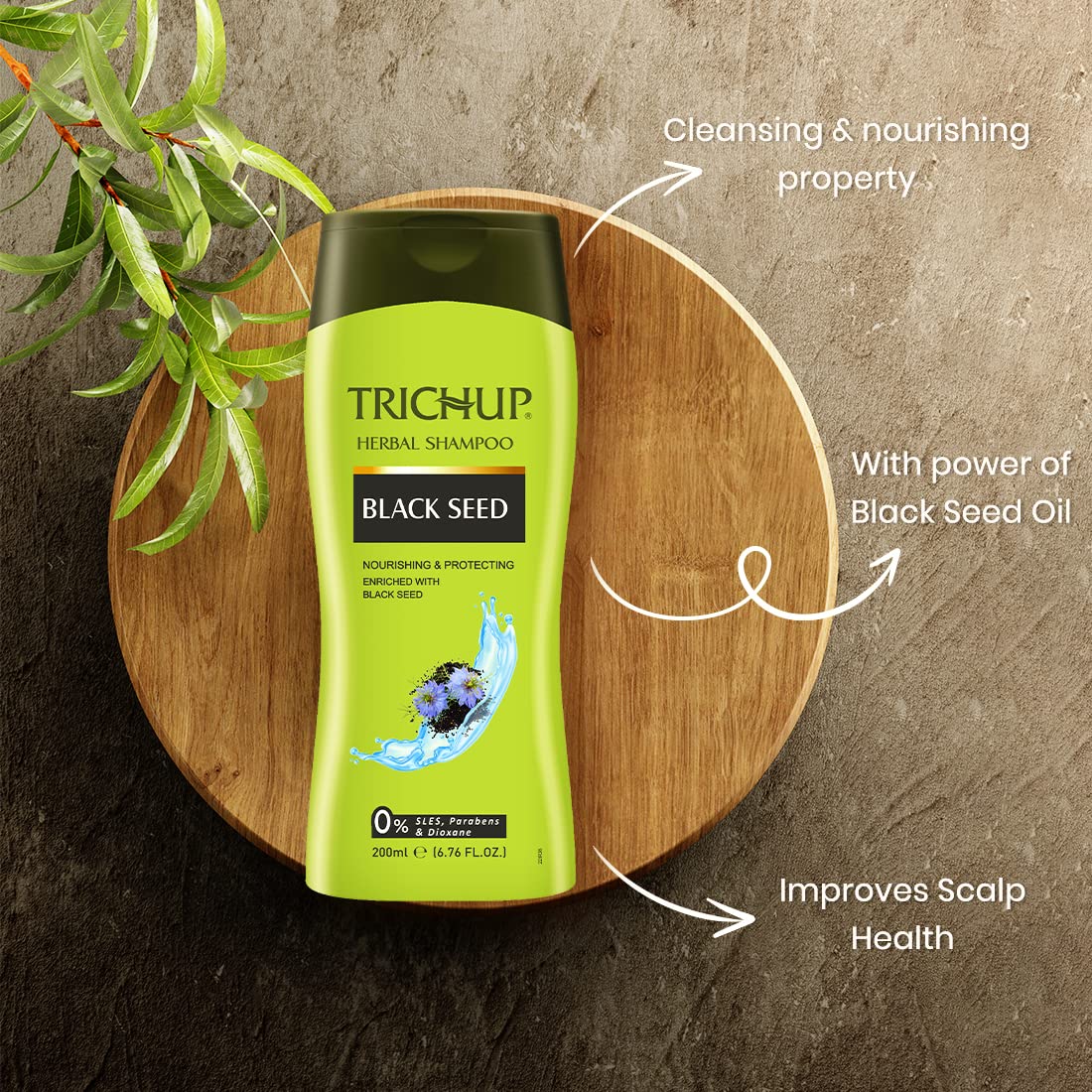 Trichup Black Seed Herbal Shampoo - Improve your Scalp Health with The Goodness of Black Seed - 200ml (Pack of 2) – view 2