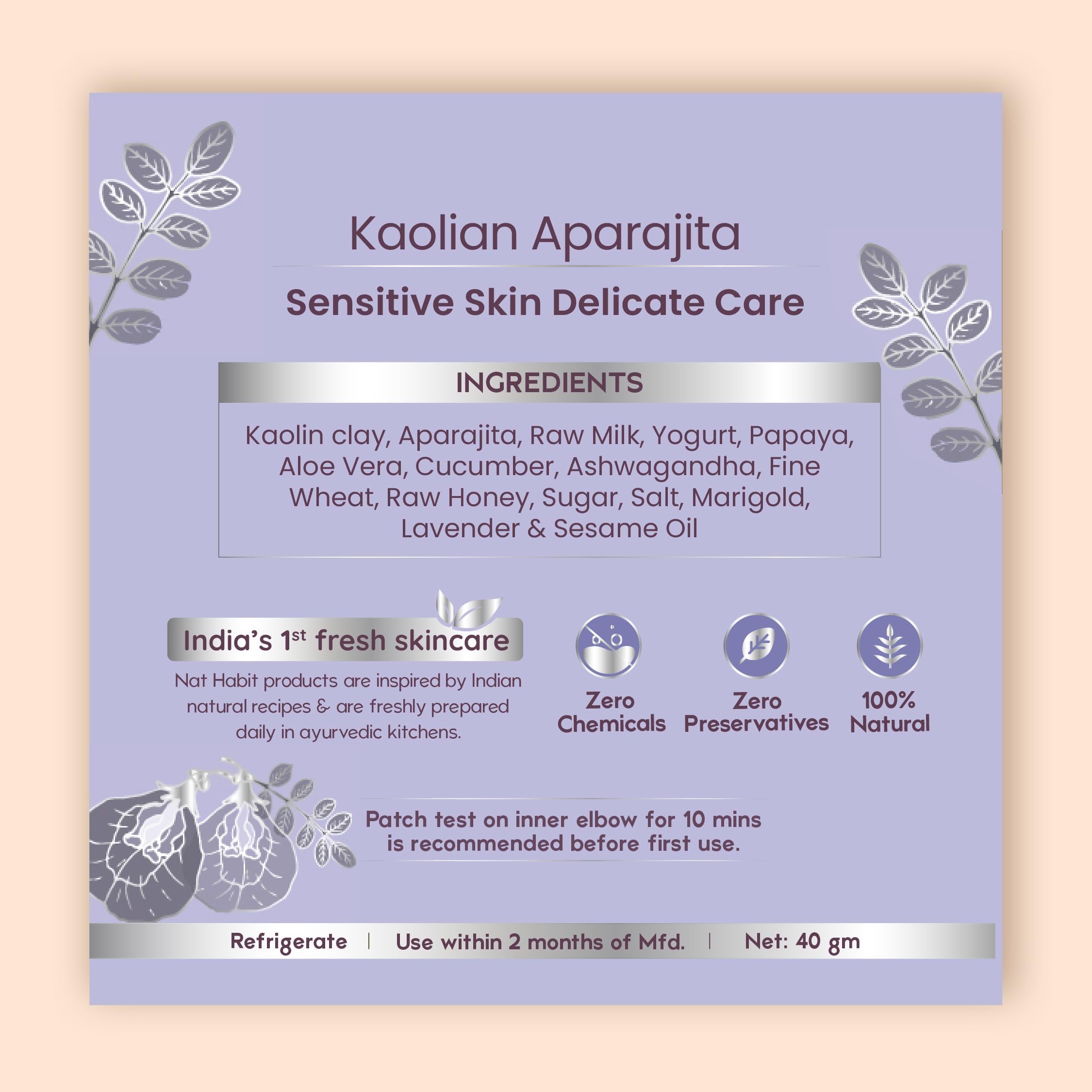 Nat Habit Kaolin Clay Face Mask for Sensitive Skin, Fresh Aparajita Ksheer Lepa with Kaolin Clay Powder for Delicate Care & Marks – view 7