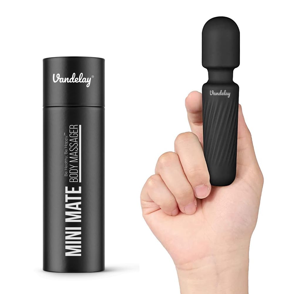 Compact black portable massager for neck, shoulders, back, and body