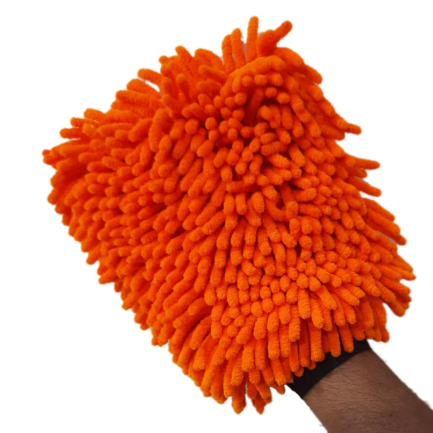 SOBBY Microfibre Wash and Dust Chenille Mitt Cleaning Gloves (1 PC Single Sided, Extra Large, Big Chenille Mitt Glove) Multicolor – view 2
