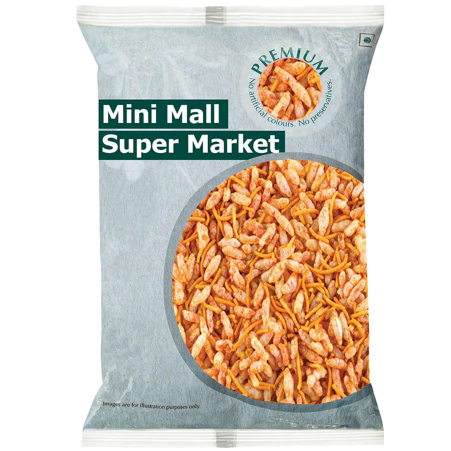 Front pack of Mini Mall spicy puff rice 400 Gm