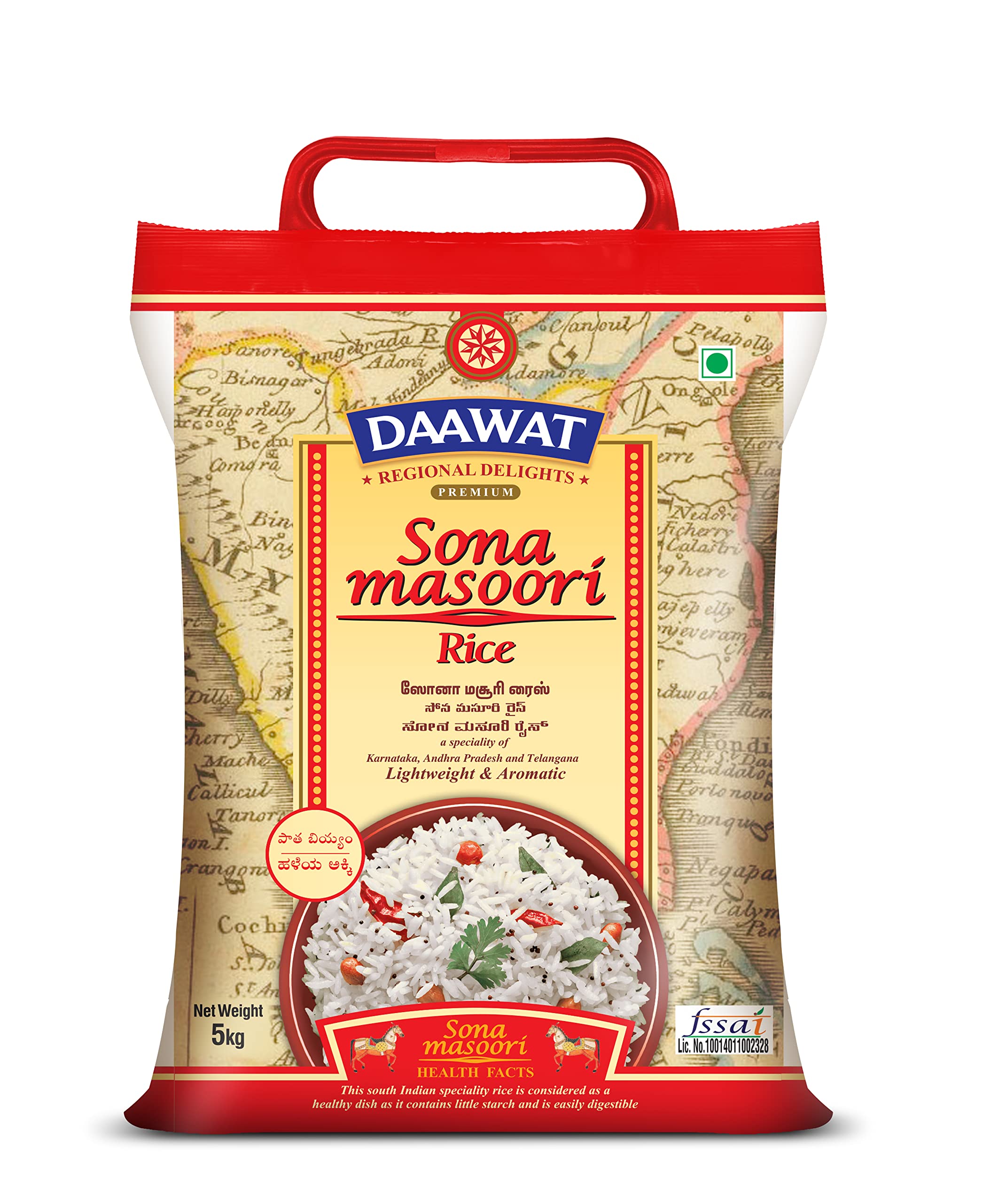 Daawat Sona Masuri rice bag for everyday home cooking