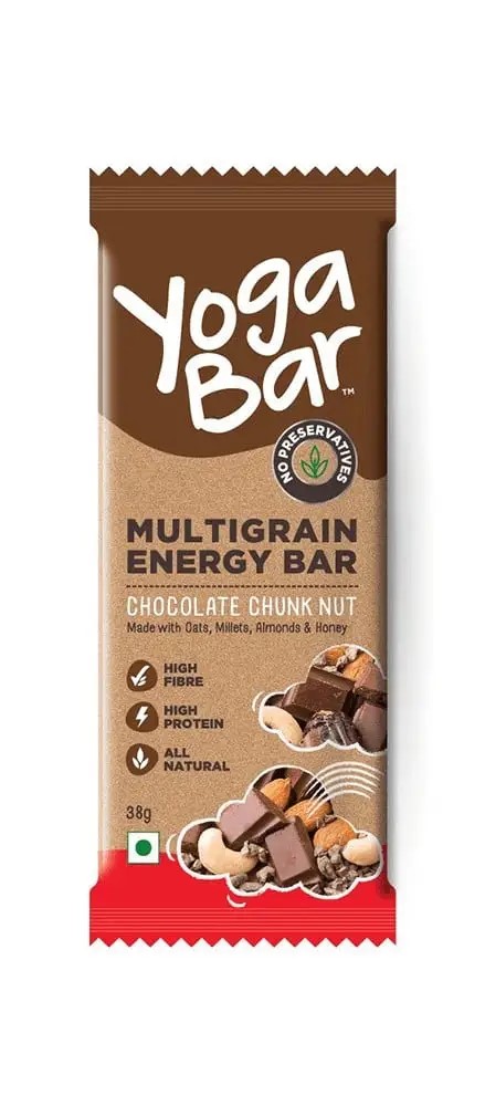 Yoga Bar Multigrain Energy Bar - Chocolate Chunk Nut, Healthy, High In Protein & Fibre, 38 g