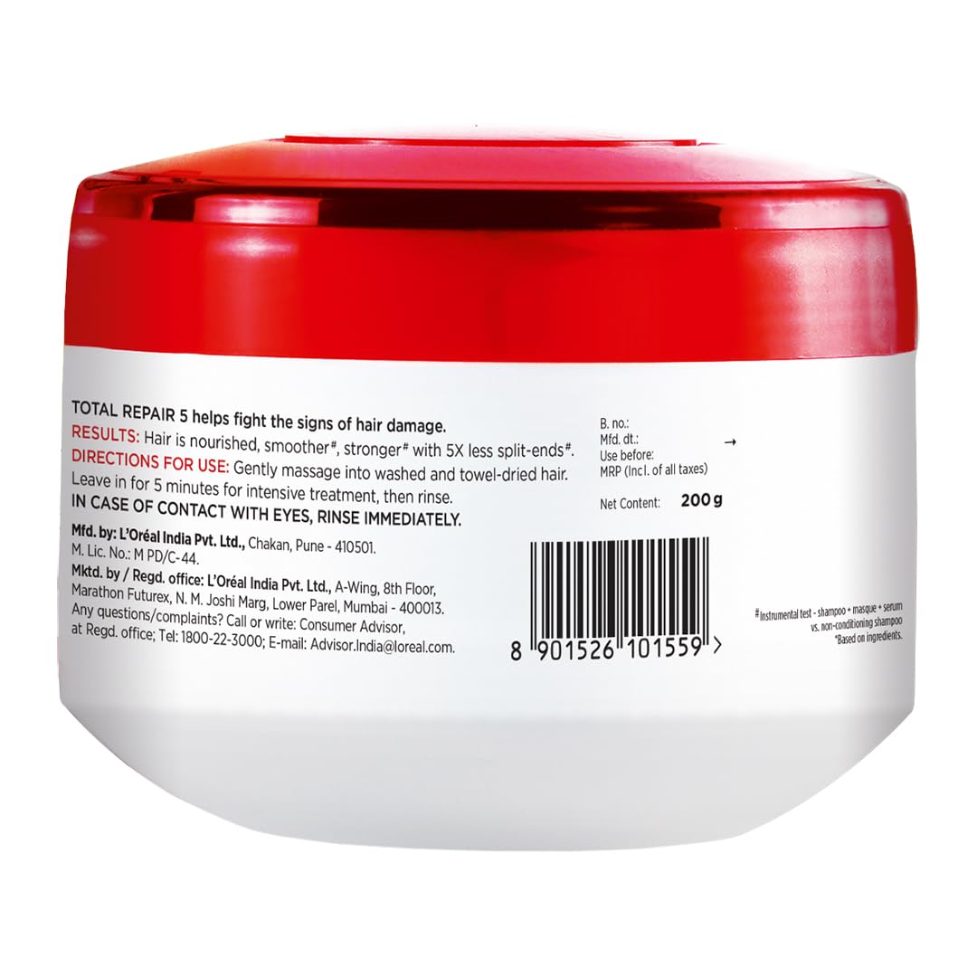 L'Oreal Paris Hair Mask, For Damaged and Weak Hair, With Pro-Keratin + Ceramide, Total Repair 5, 200ml – view 4