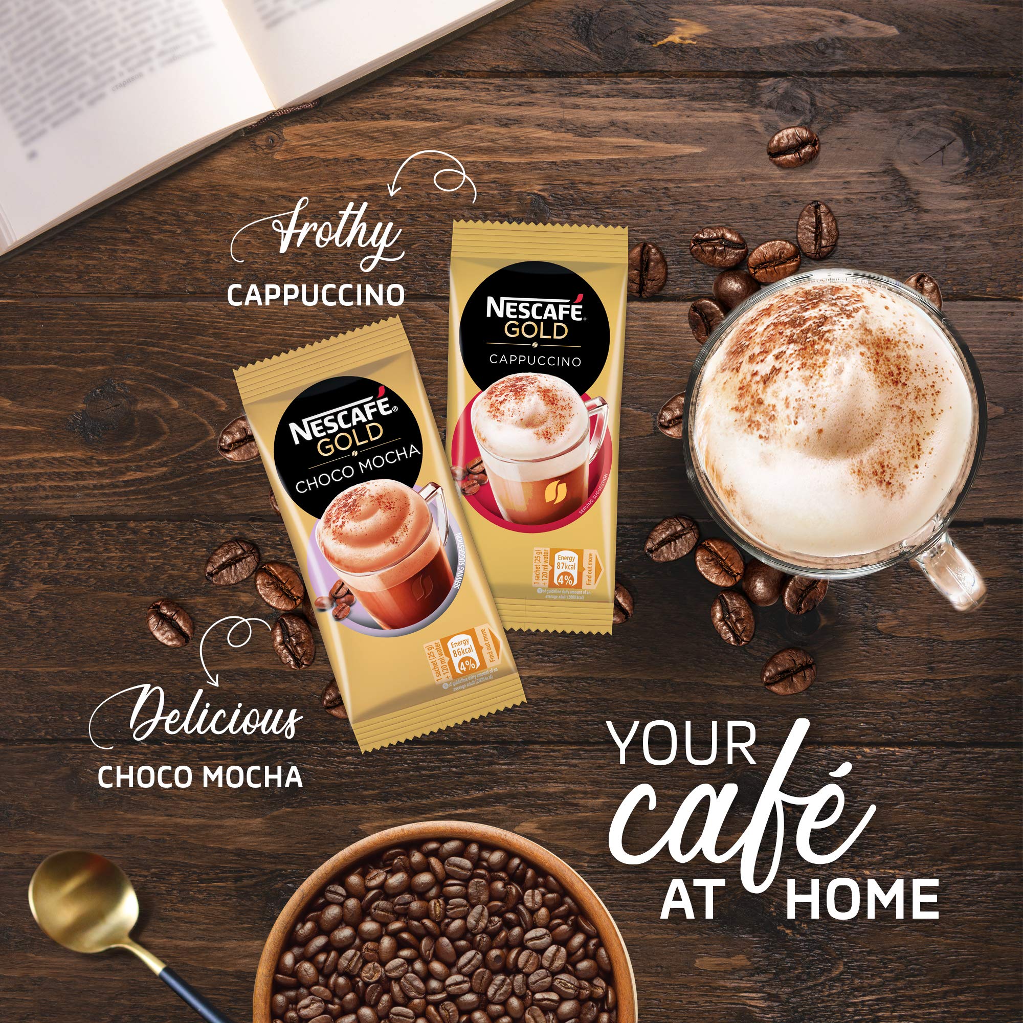 NESCAFÉ GOLD Cafe Powder at Home Pack, Creamy, 25g Each x 10 Sachets, 250 g Box – view 3