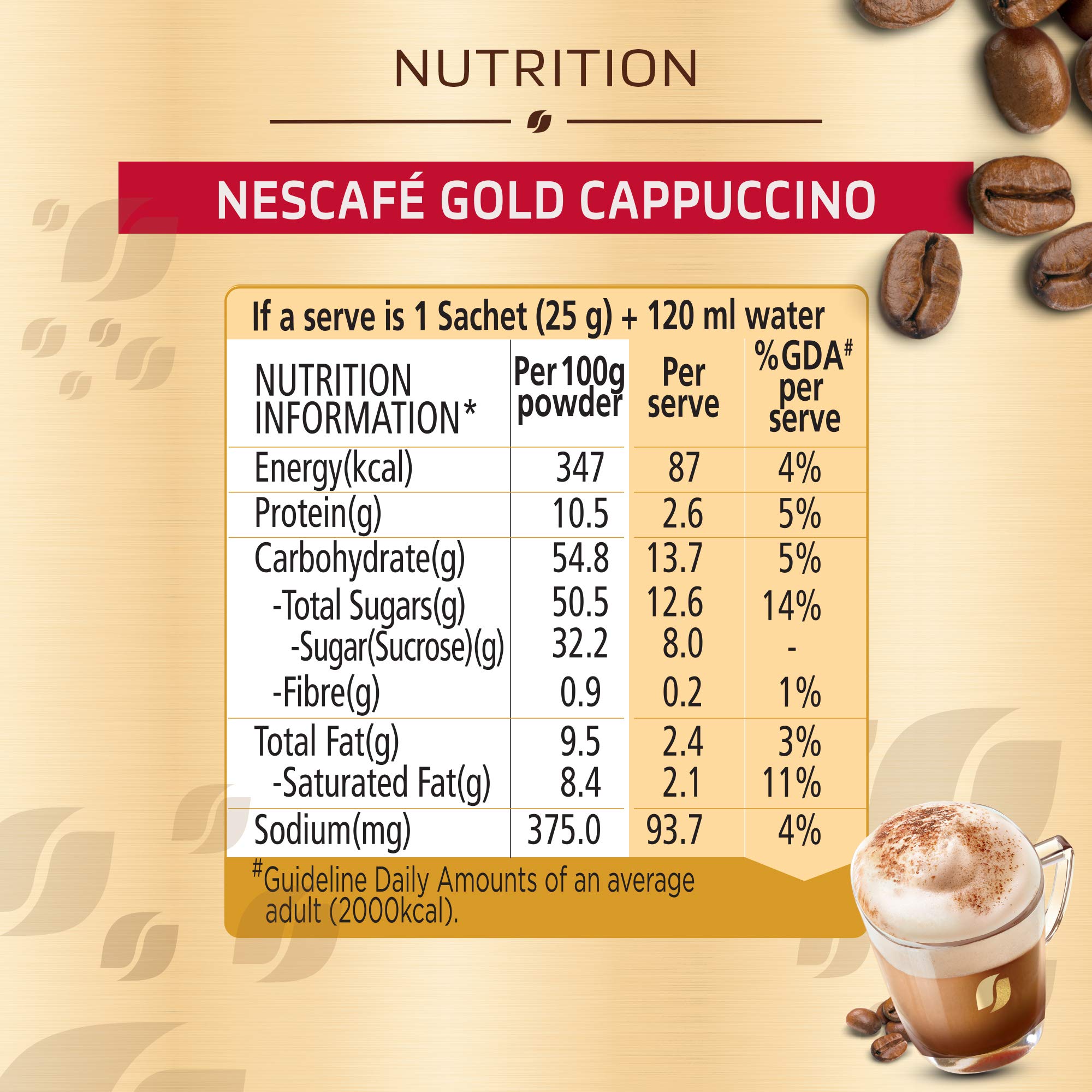 NESCAFÉ GOLD Cafe Powder at Home Pack, Creamy, 25g Each x 10 Sachets, 250 g Box – view 6