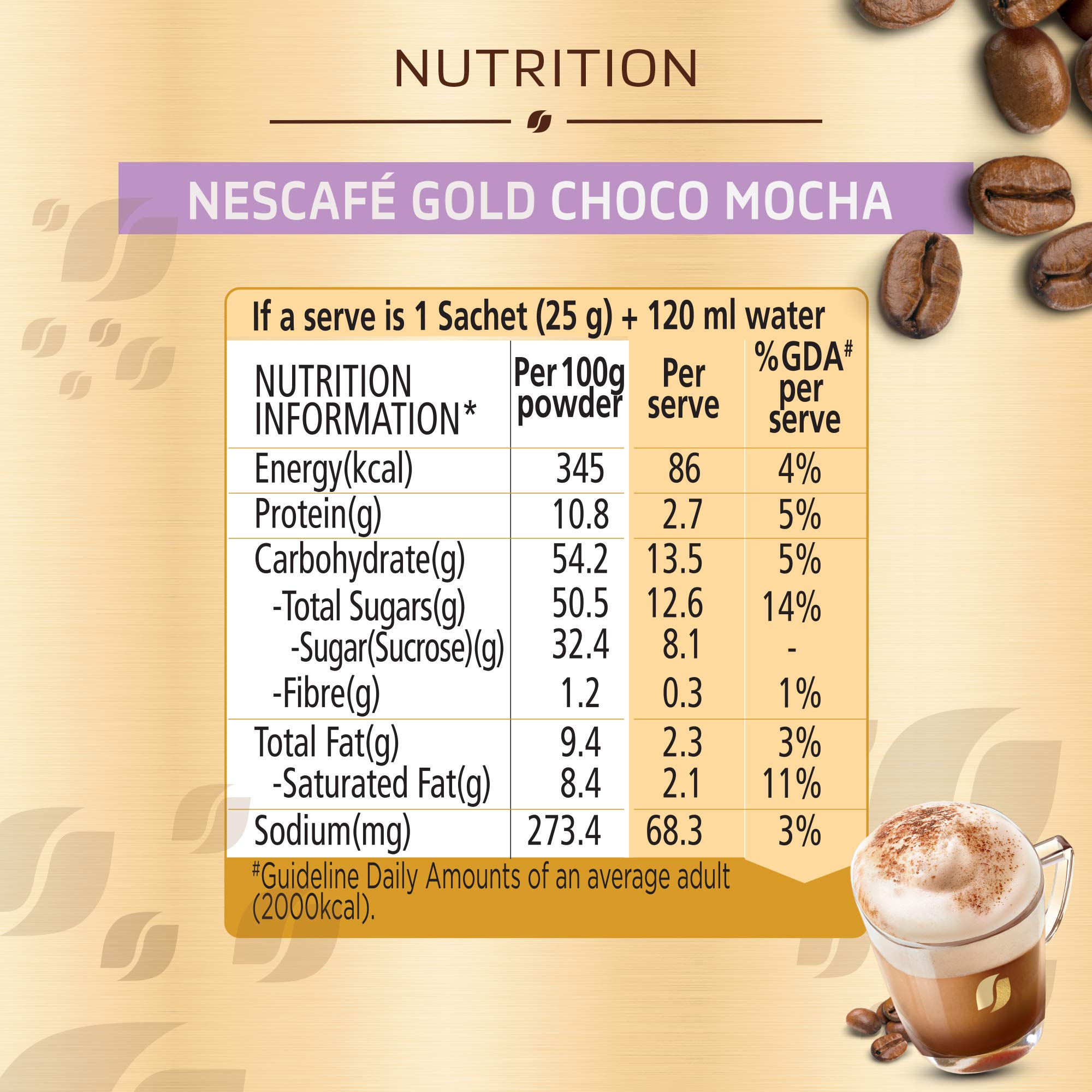 NESCAFÉ GOLD Cafe Powder at Home Pack, Creamy, 25g Each x 10 Sachets, 250 g Box – view 7
