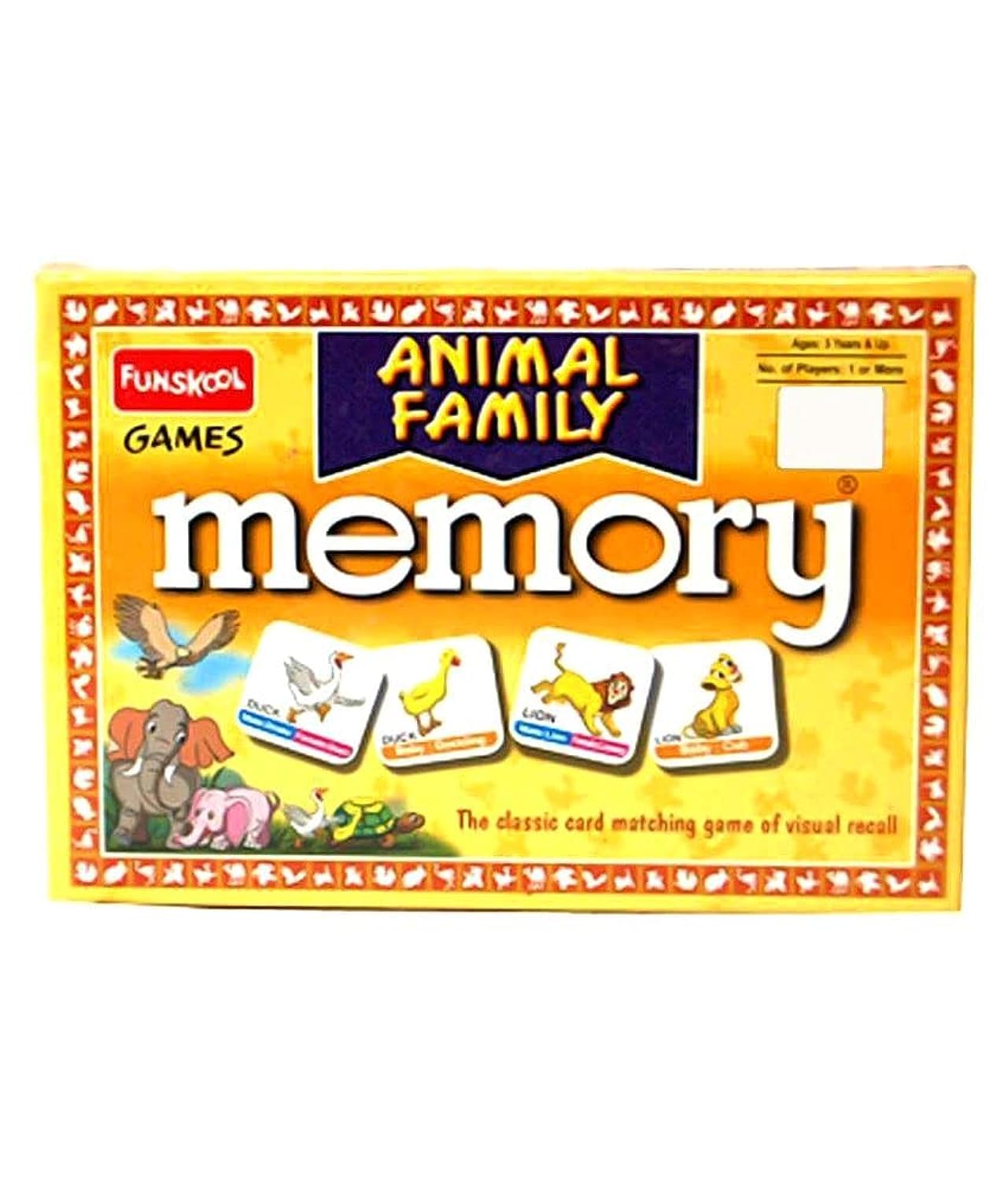 Funskool Games - Memory Animal Family, Educational matching picture game for children, kids & family, 1 - 4 players, 5 & above