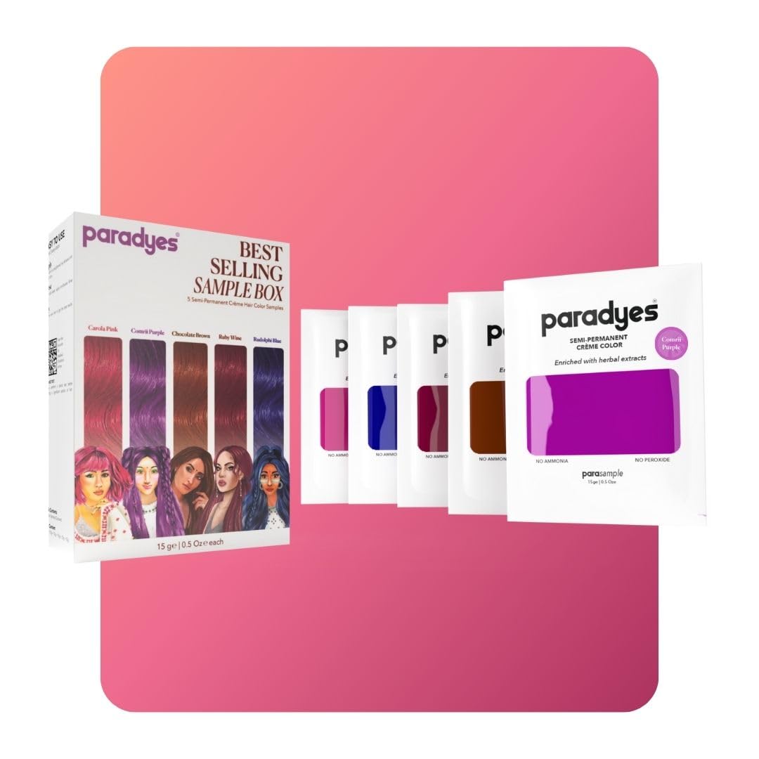 Paradyes Top 5 Colors Sample Box (Carola Pink, Comrii Purple, Chocolate Brown, Ruby Wine & Rudolphi Blue) – view 1