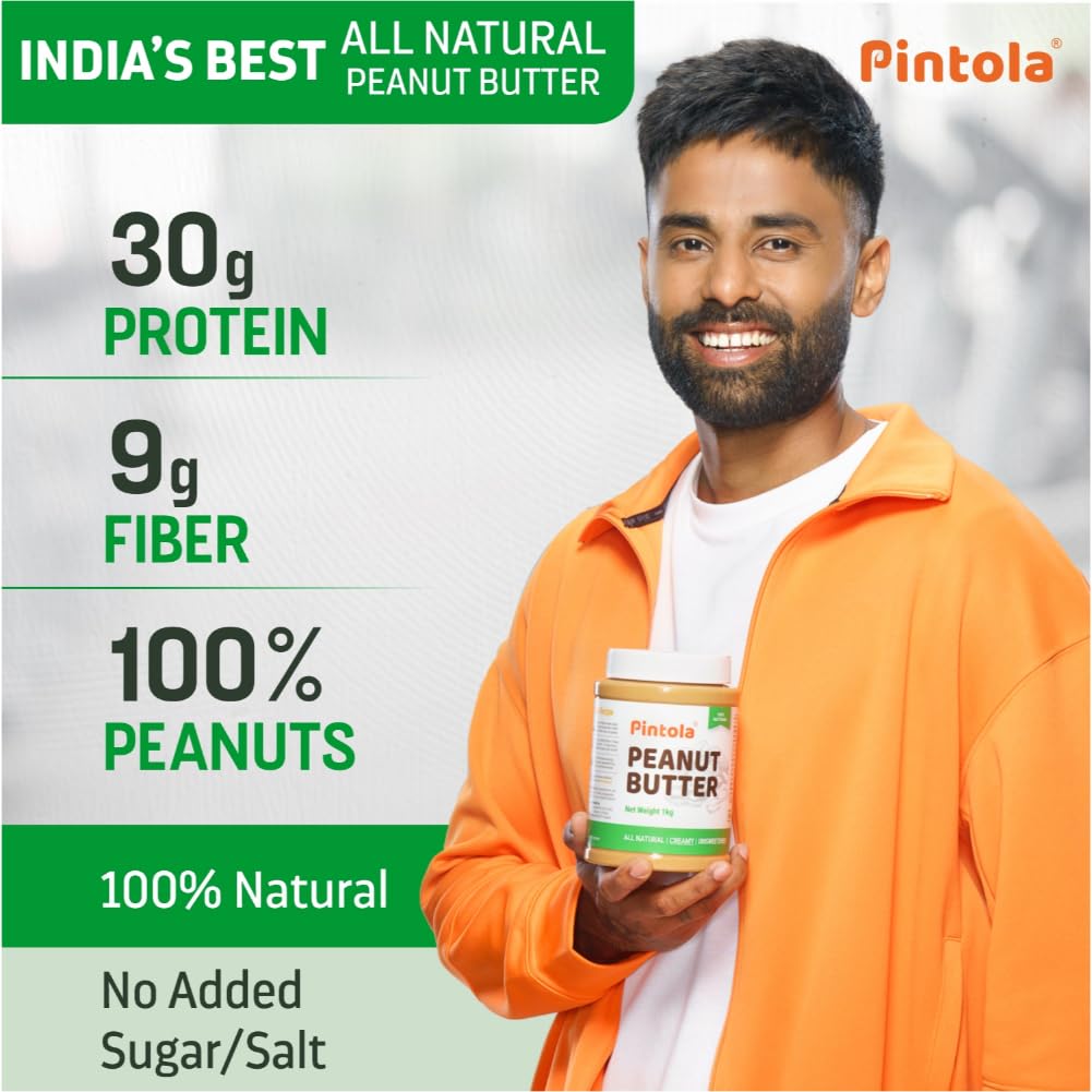 Pintola All Natural Peanut Butter (Creamy) (350g (Pack of 1)) – view 2