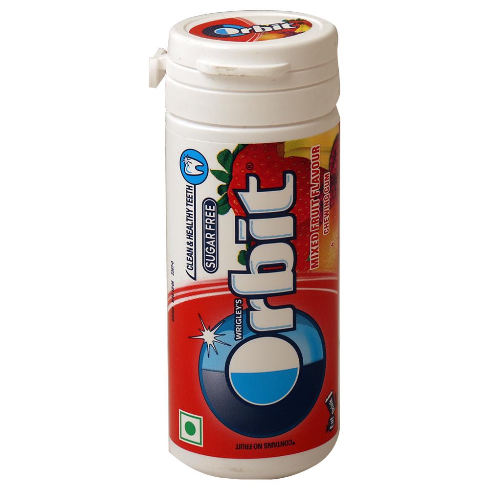 Orbit mixed fruit chewing gum tube for everyday breath freshening