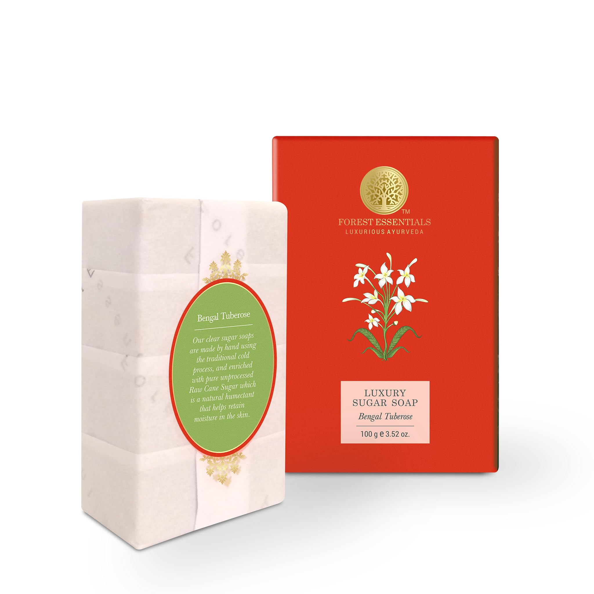 Forest Essentials Luxury Sugar Soap Nargis Ayurvedic Luxury Handmade Soap & Forest Essentials Luxury Sugar Soap Bengal Tuberose Ayurvedic Combo – view 6
