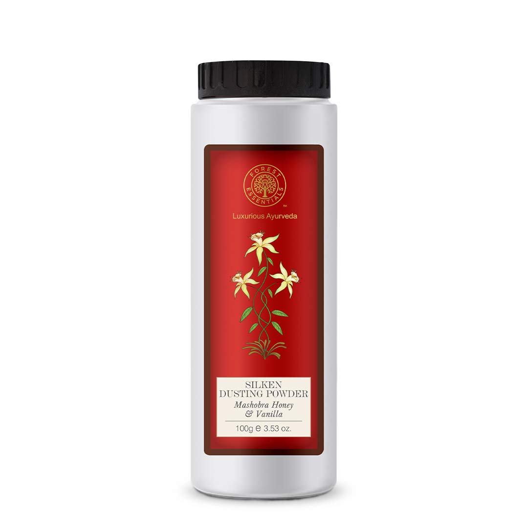 Forest Essentials Silken Dusting Powder Indian Rose Absolute 100 Gms & Silken Dusting Powder Mashobra Honey & Vanilla 100 Gms – view 6
