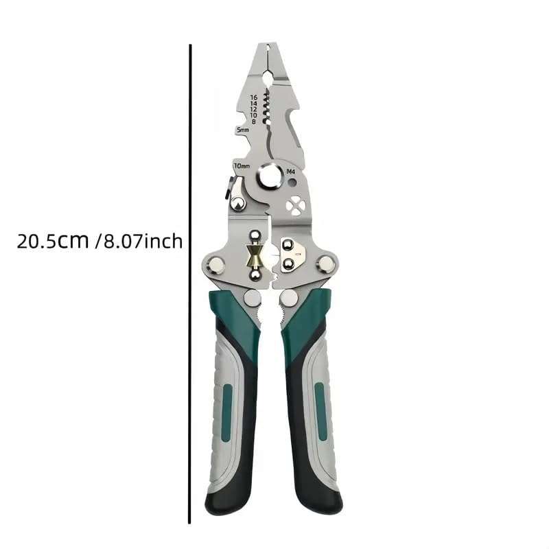XBEY 9-in-1 Multifunctional Stainless Steel Wire Cutter Foldable Wire Stripper Crimper Cable Cutter Pliers for Cutting Electrical Stripping Tool & Crimping Tool (9-in-1 Multifunctional Wire Strippers) – view 7