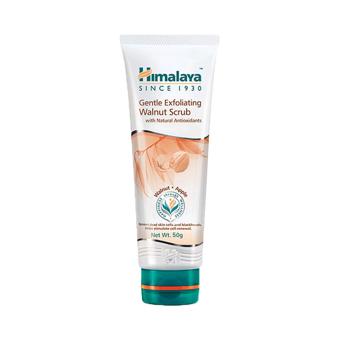 Himalaya walnut face scrub 50g tube for gentle exfoliation