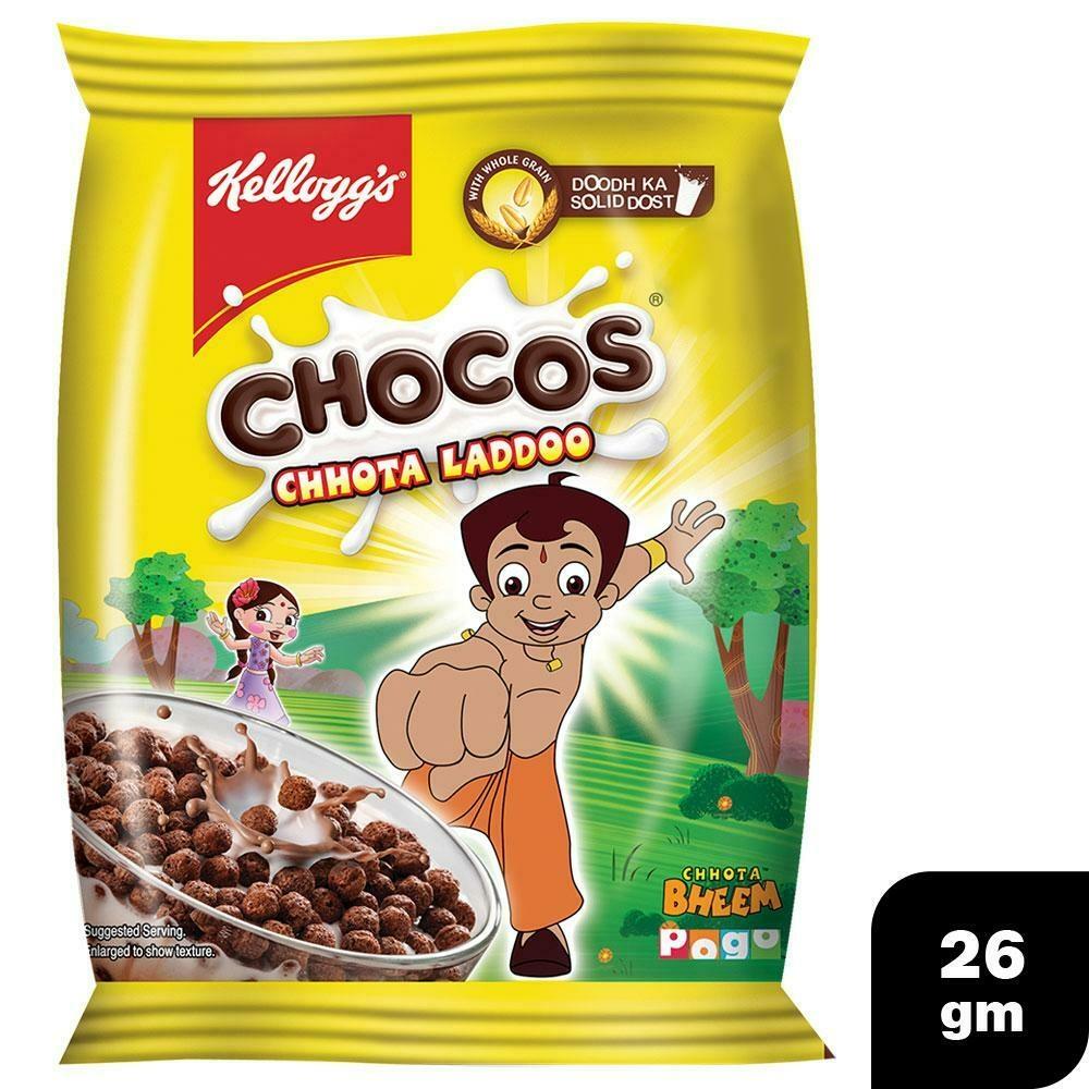 Kellogg's Chocos Chhota Laddoo cereal multipack with 16 bags