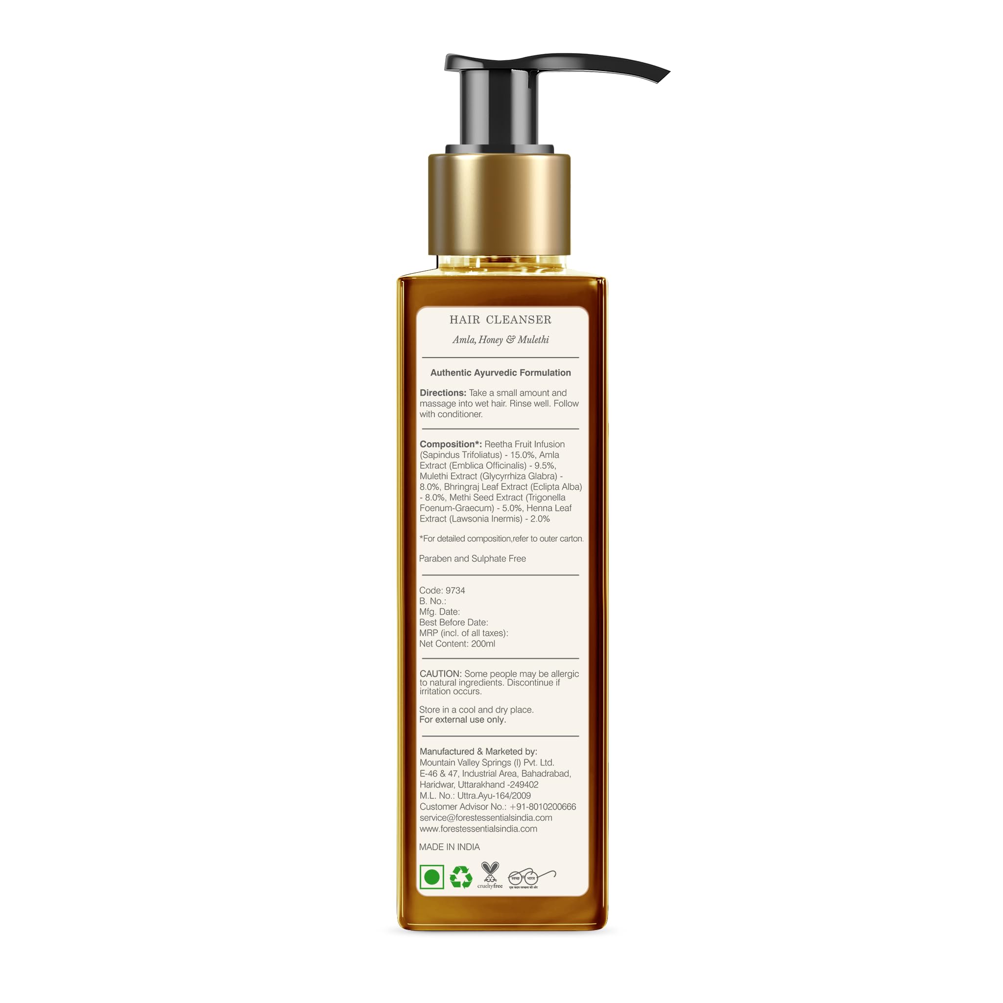 Forest Essentials Hair Cleanser Amla, Honey & Mulethi – view 6
