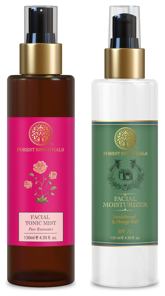 Forest Essentials facial moisturiser SPF 25 with Pure Rosewater mist