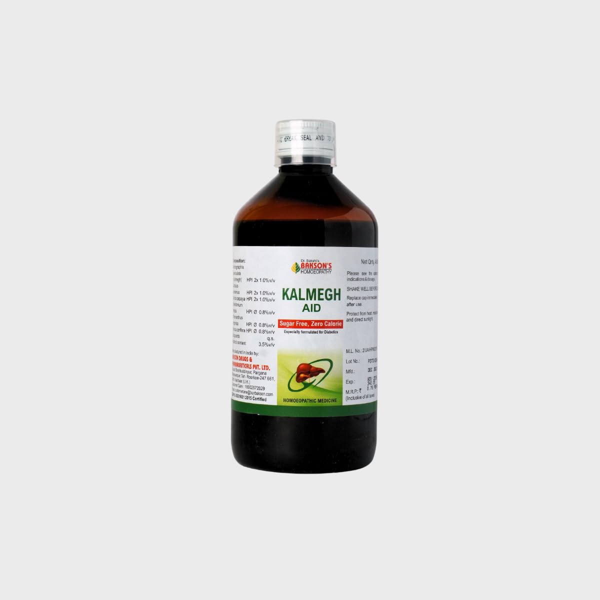 Dr. Bakshi's BAKSON'S HOMOEOPATHY KALMEGH AID (SUGAR FREE) (450 ML) – view 3