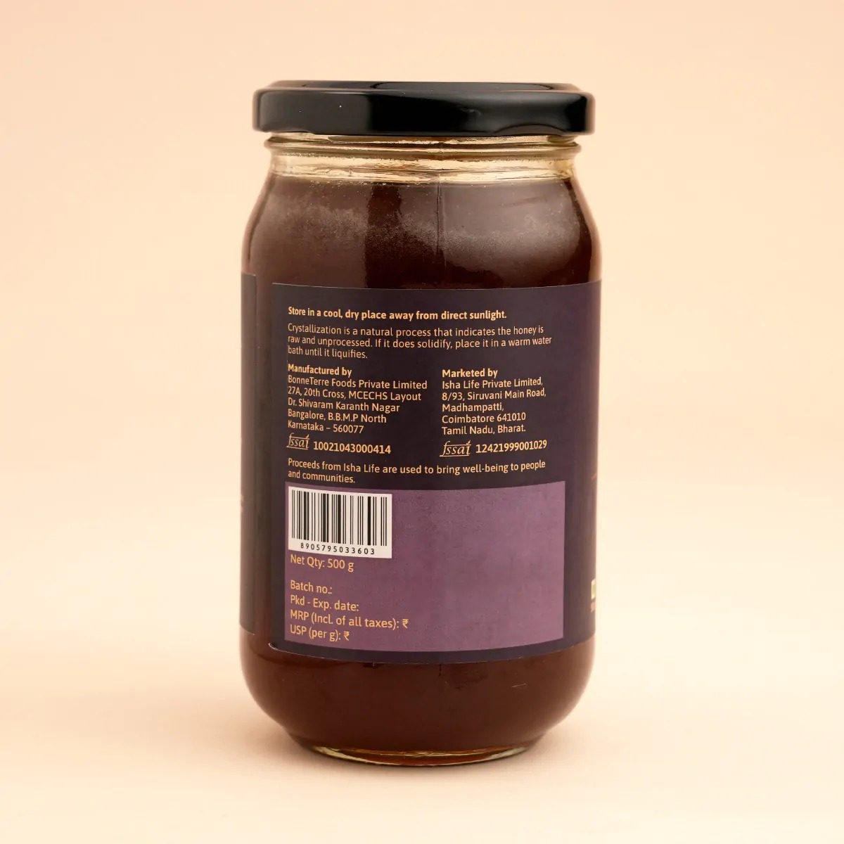Isha Life Jamun Honey 500gm Pure Monofloral Raw Honey from Jamun Blossoms Natural Forest Honey of Bihar & Jharkhand – view 2