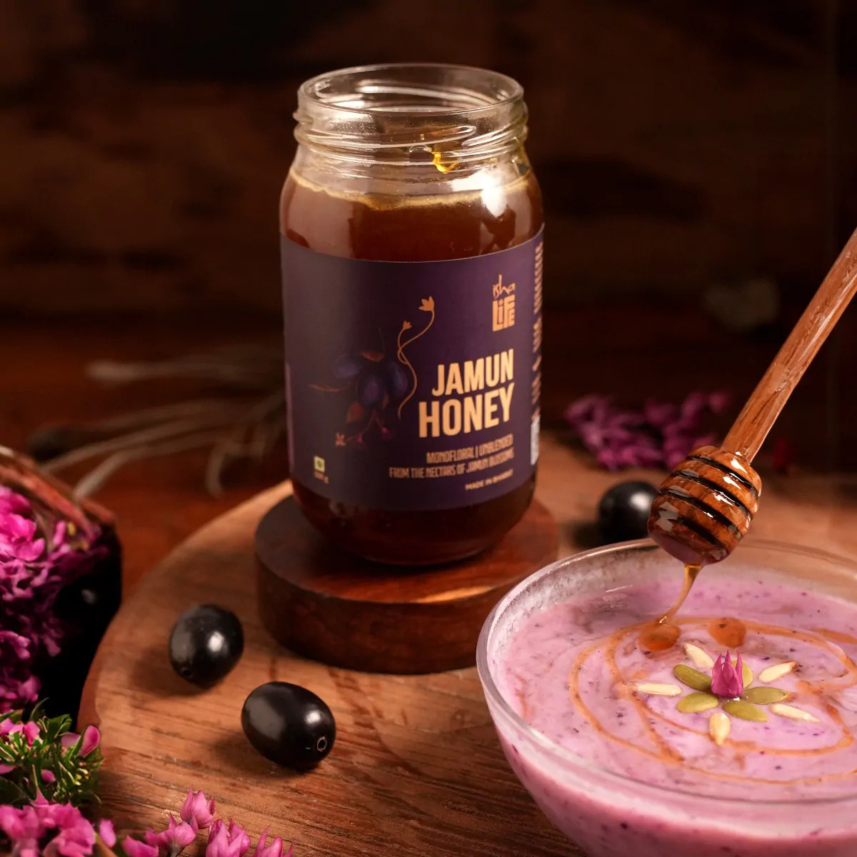 Isha Life Jamun Honey 500gm Pure Monofloral Raw Honey from Jamun Blossoms Natural Forest Honey of Bihar & Jharkhand – view 3