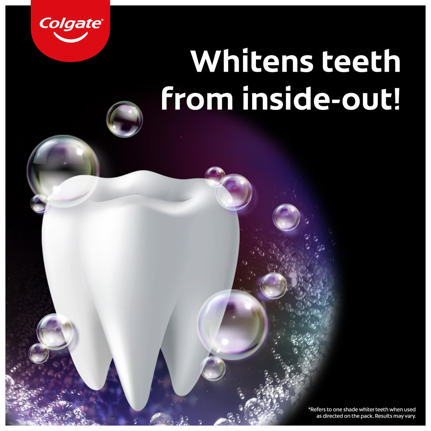 Colgate Visible White O2, Teeth Whitening Toothpaste (25g) for noticeably whiter teeth starting in 3 days. Aromatic Mint with Active Technology, Enamel Safe Teeth Whitening – view 5