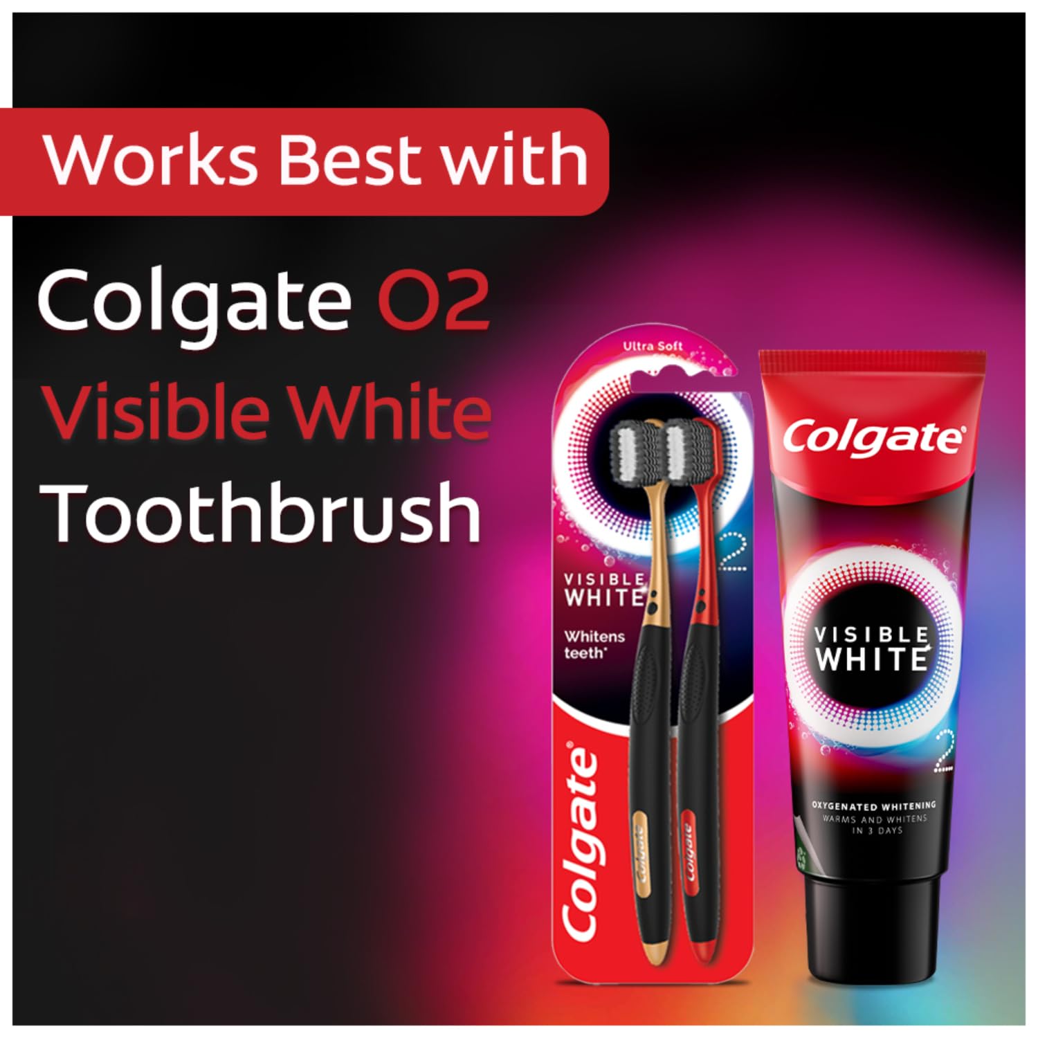 Colgate Visible White O2, Teeth Whitening Toothpaste (25g) for noticeably whiter teeth starting in 3 days. Aromatic Mint with Active Technology, Enamel Safe Teeth Whitening – view 6