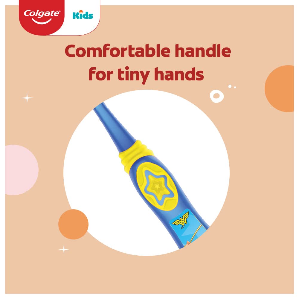 Colgate Kids Wonder Woman Extra- Soft Toothbrush (5+ Years) - 1 Pc (Pack Of 3), Manual, Blue – view 6