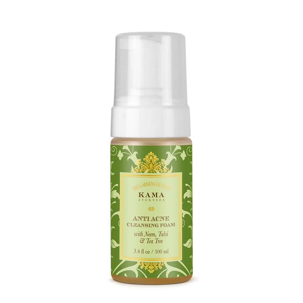 Kama Ayurveda anti acne face wash foam bottle, 100 ml