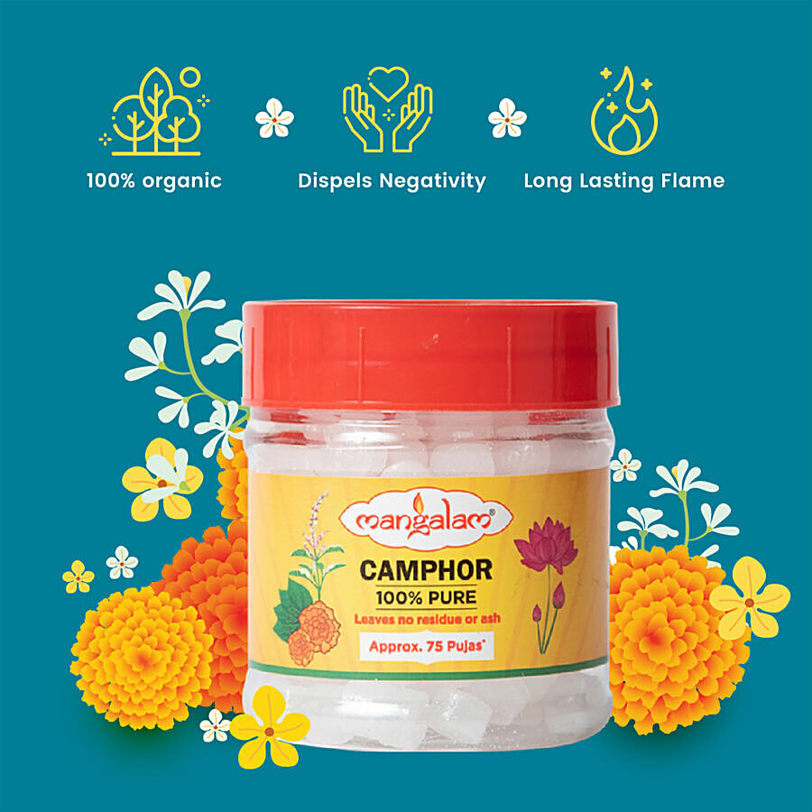 Mangalam Pure Camphor - Leaves No Residue & Ash, Purifies Ambience, For Pooja, Aromatherapy 50 g – view 2
