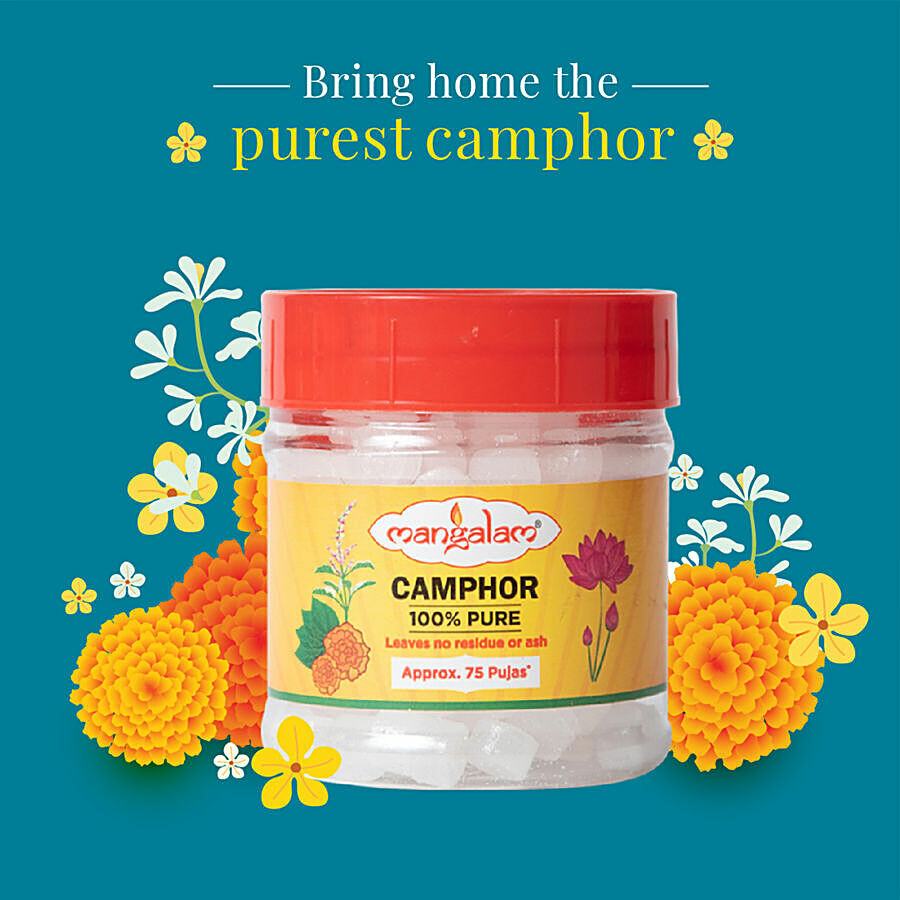 Mangalam Pure Camphor - Leaves No Residue & Ash, Purifies Ambience, For Pooja, Aromatherapy 50 g – view 5