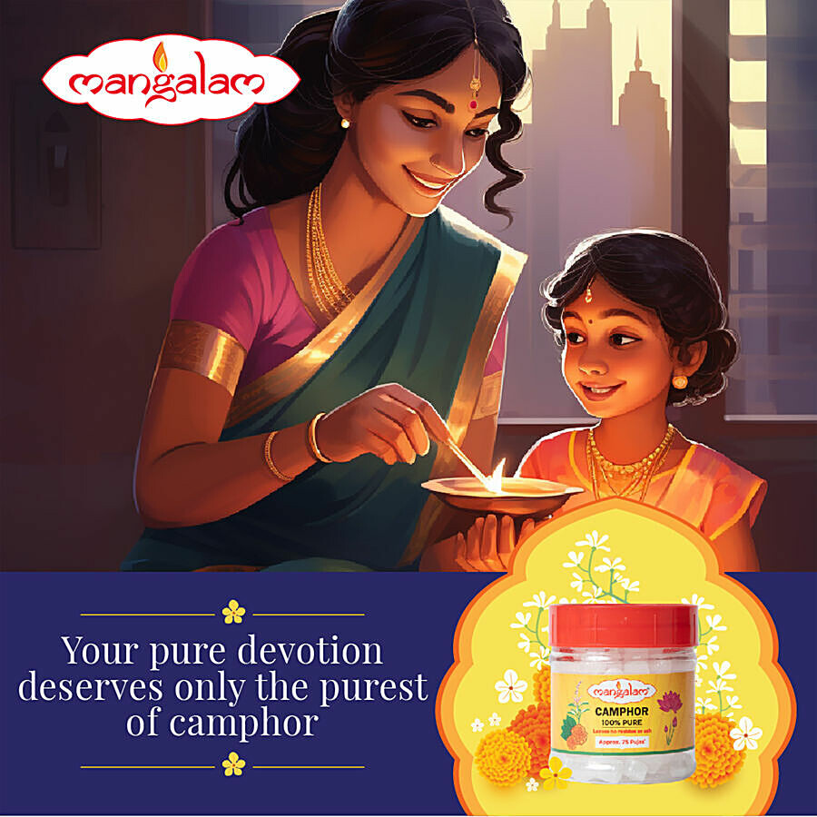 Mangalam Pure Camphor - Leaves No Residue & Ash, Purifies Ambience, For Pooja, Aromatherapy 50 g – view 7