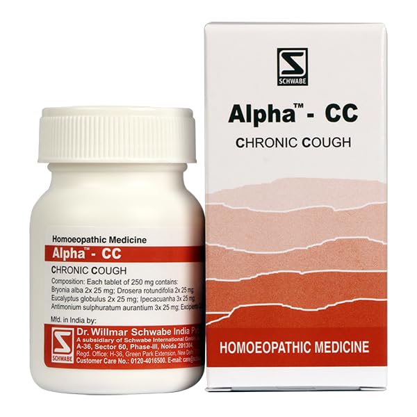 Front pack of Dr. Willmar Schwabe Alpha-CC Chronic Cough 20 gm