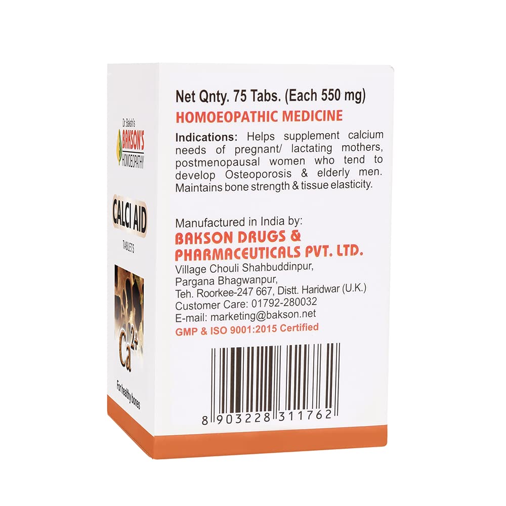 Dr. Bakshi's BAKSON'S HOMOEOPATHYCALCI AID TABLETS -75TABS – view 3