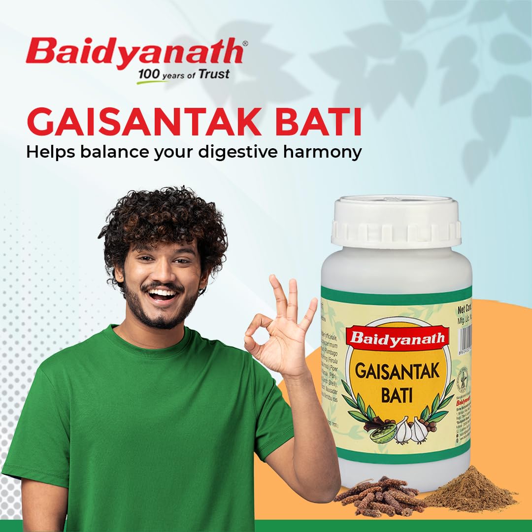 Baidyanath Gaisantak Bati, Reduces and neutralizes acid levels – view 2