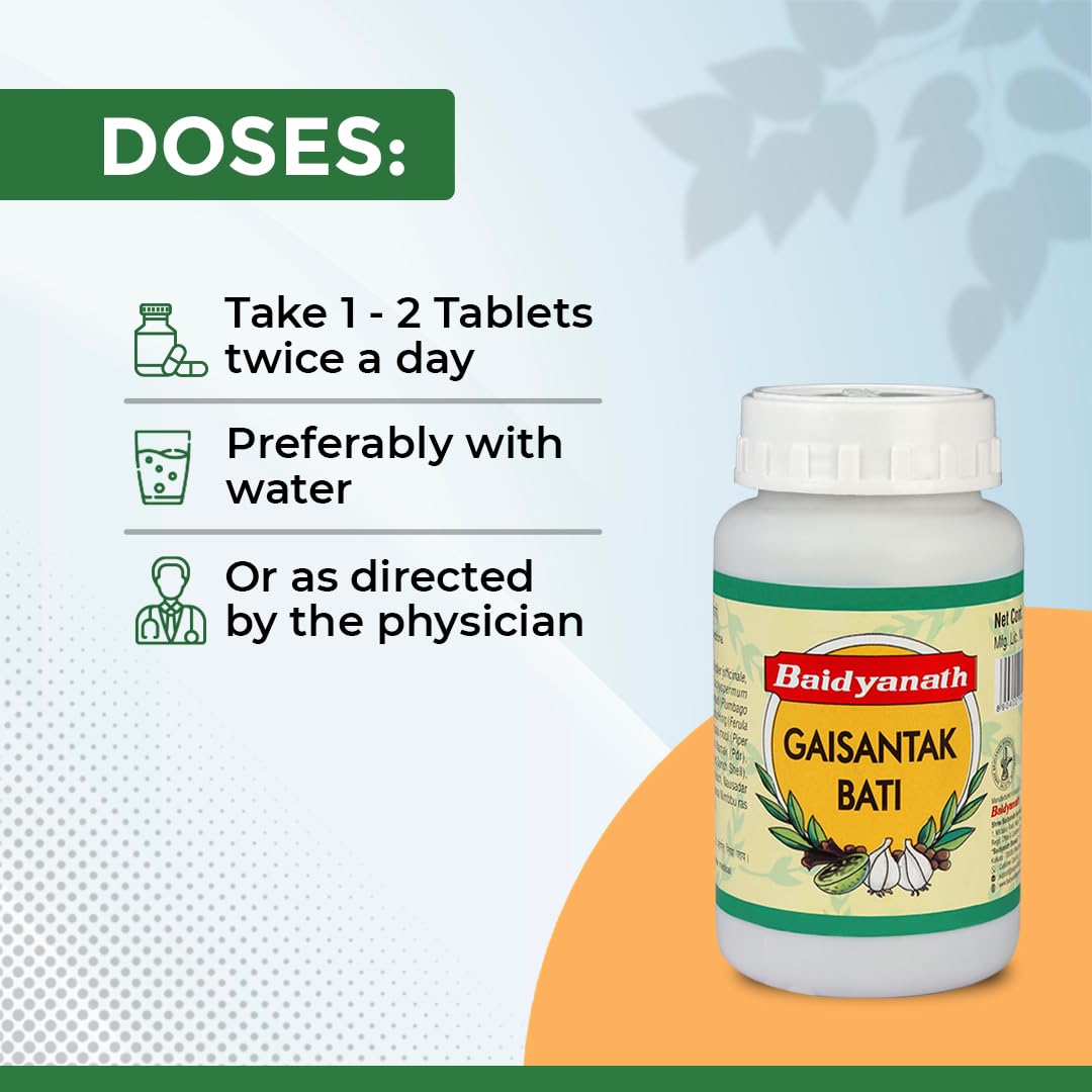 Baidyanath Gaisantak Bati, Reduces and neutralizes acid levels – view 5