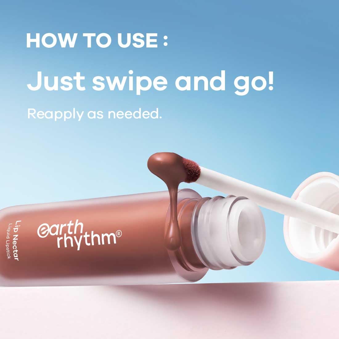 Earth Rhythm Lip Nectar Matte Liquid Lipstick, Weightless, Never Drying, No Mineral Oil 5g - Cocoa – view 7